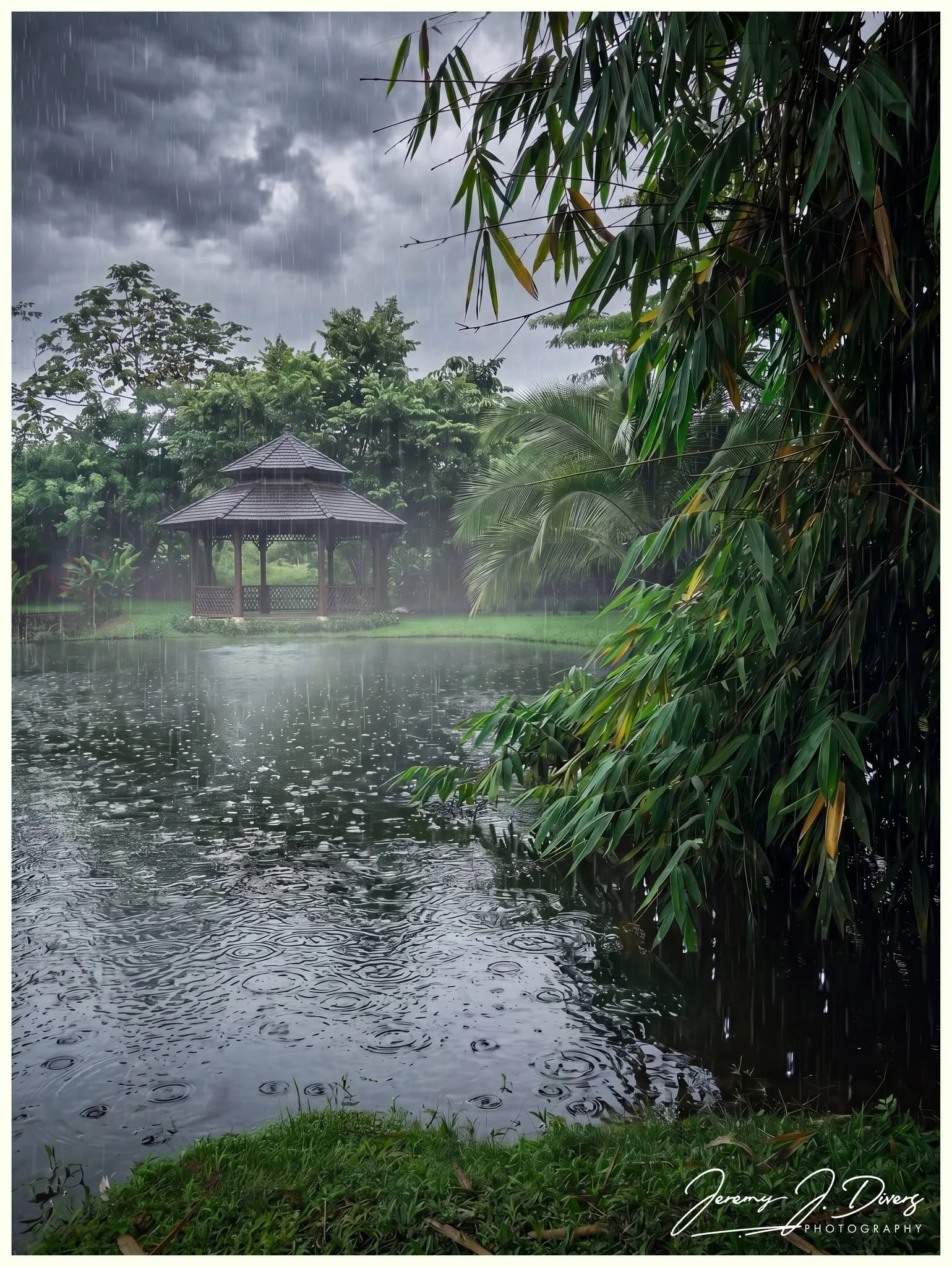 "Rainfall Over the Garden Pavilion" Finca Educativa Don Juan in La Fortuna, Costa Rica