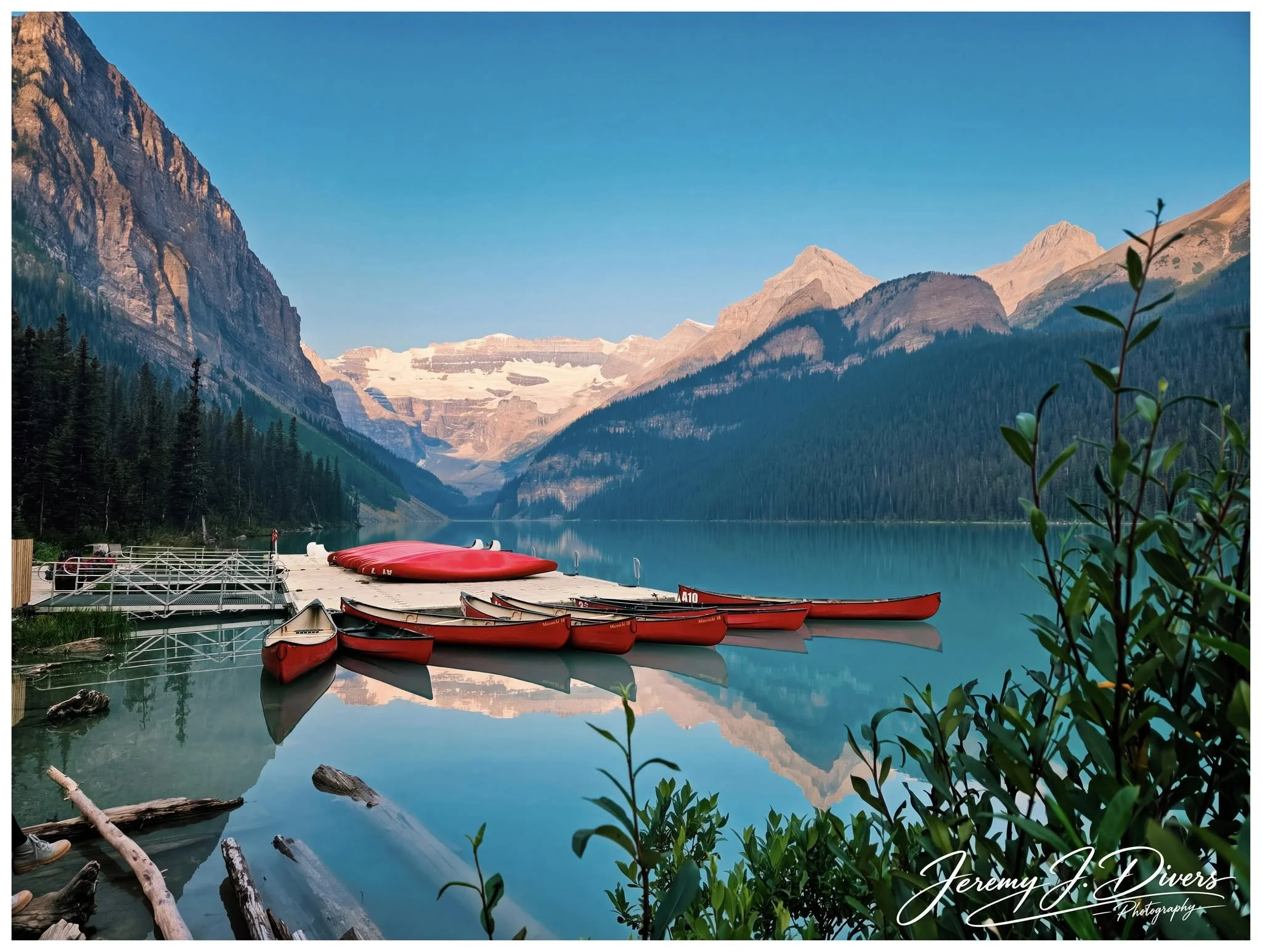 "Red Canoes, Turquoise Dreams" Lake Louise, Banff National Park, Alberta, Canada