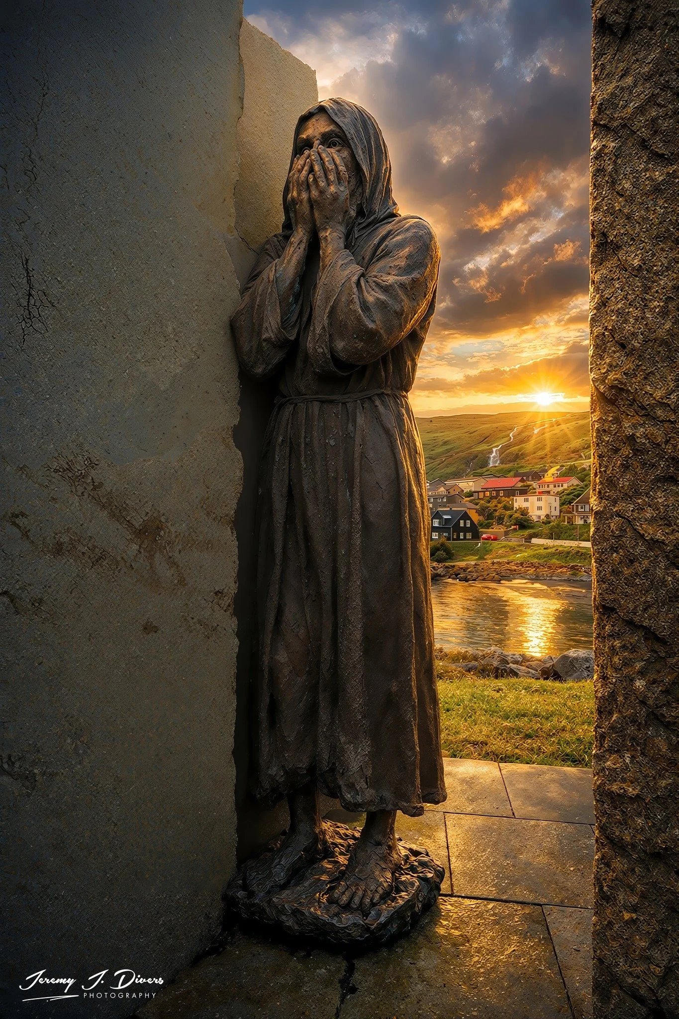 "Kópakonan in the Sunset" Sandavágur, Vagar, Faroe Islands
