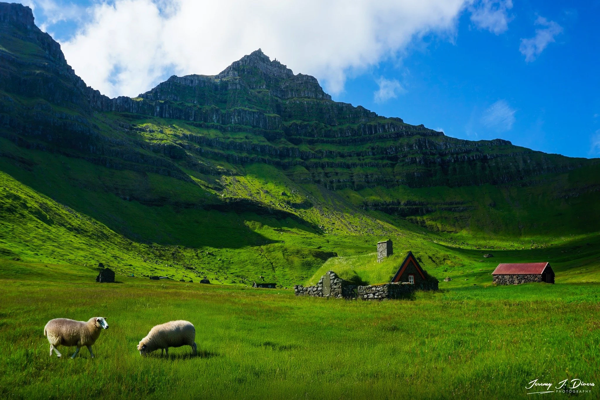 "Turf House of Kalsoy" near the village of Trøllanes, Faroe Islands