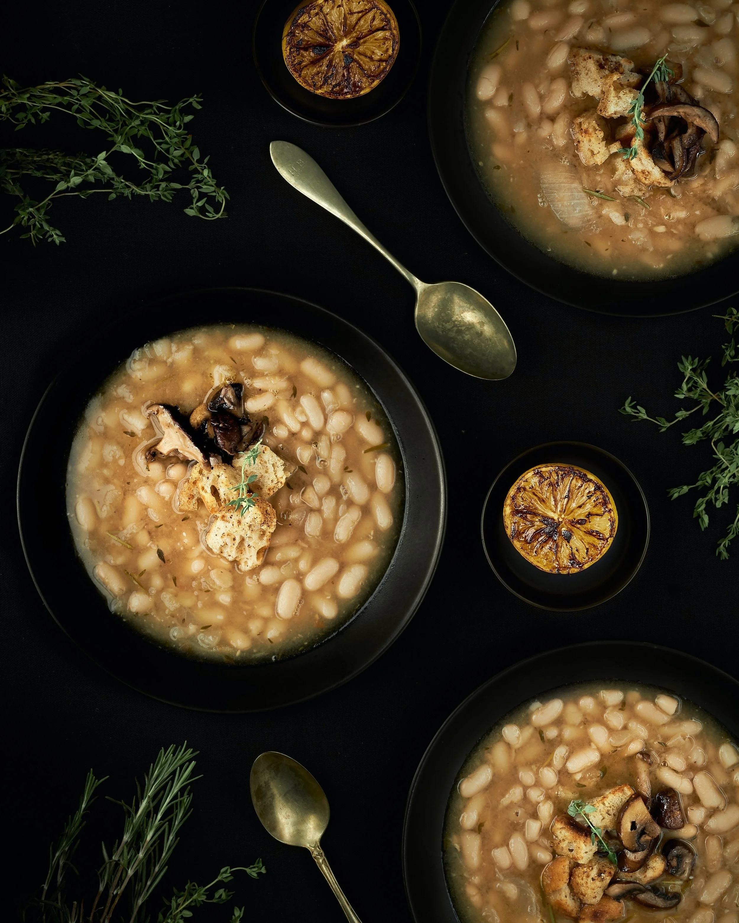 White bean mushroom and herb soup