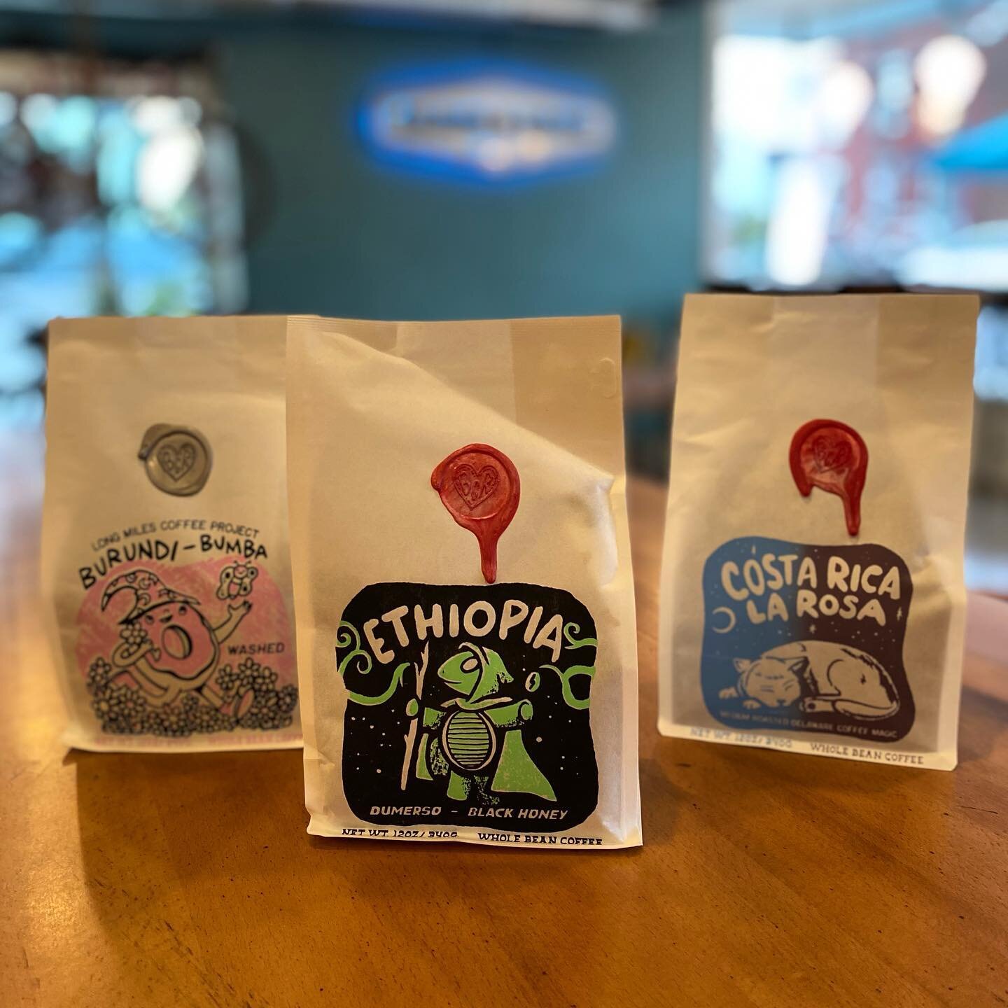 New coffees in from @brandywinecoffeeroasters! Come on in and try some of this coffee magic 🪄
.
.
.
#slowbikesslowcoffee #coffeemagic #getitdowntownfrederick #getsome