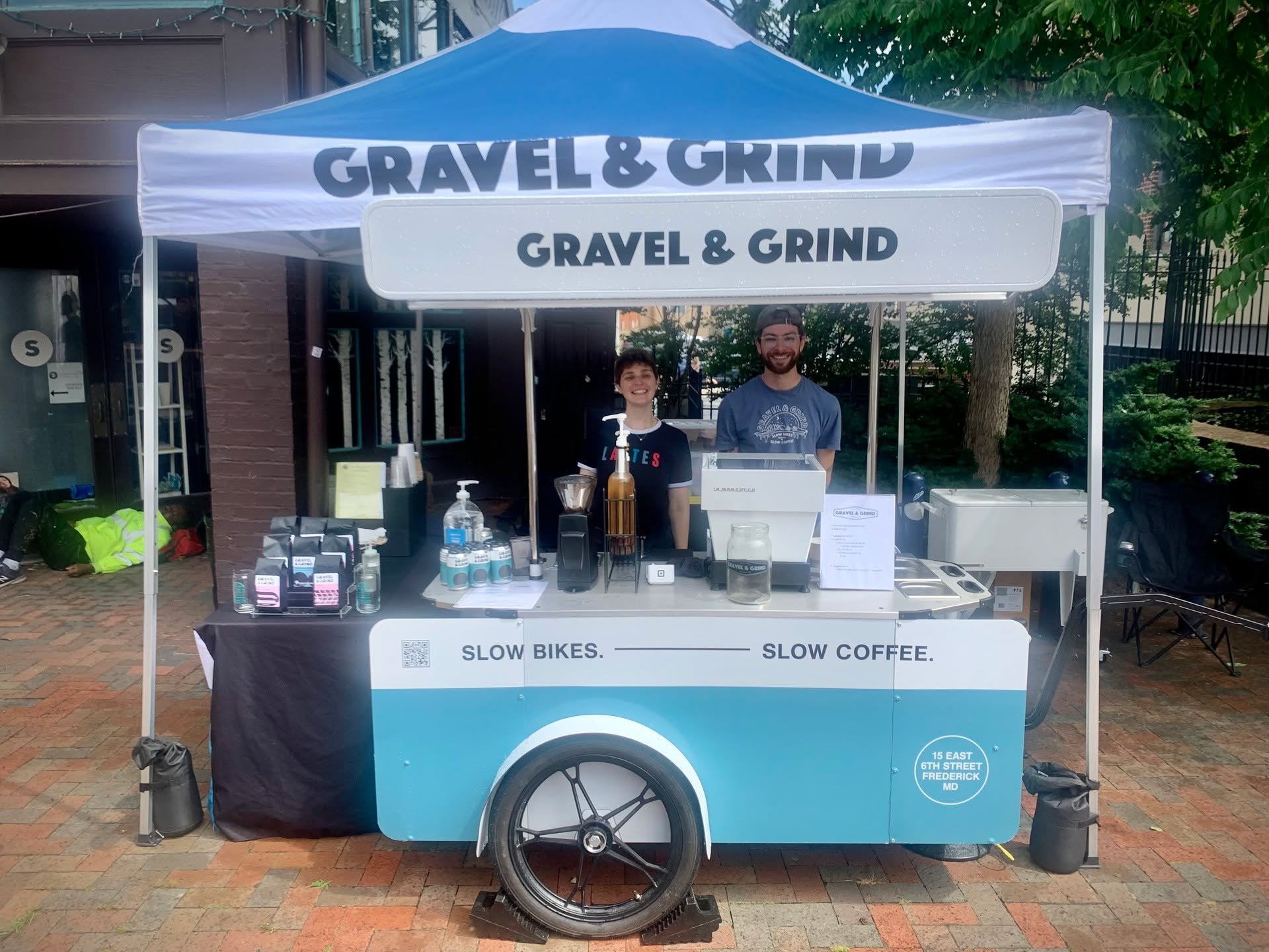 If you're visiting the Frederick Arts Festival today and feeling the need for some top notch coffee, swing by our coffee cart for a first class espresso or cold brew or whatever your favorite coffee drink might be. We're right near Structures Salon n