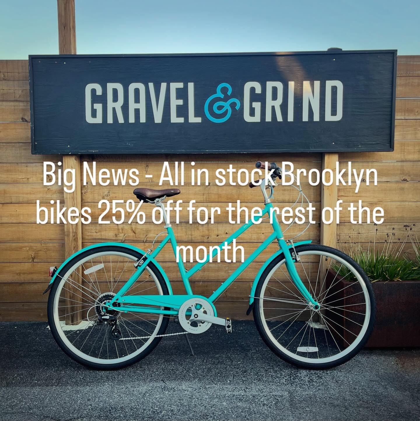 Just like it says - all in stock Brooklyn bikes are 25% off for the rest of the month!  Stock is limited so don&rsquo;t wait.