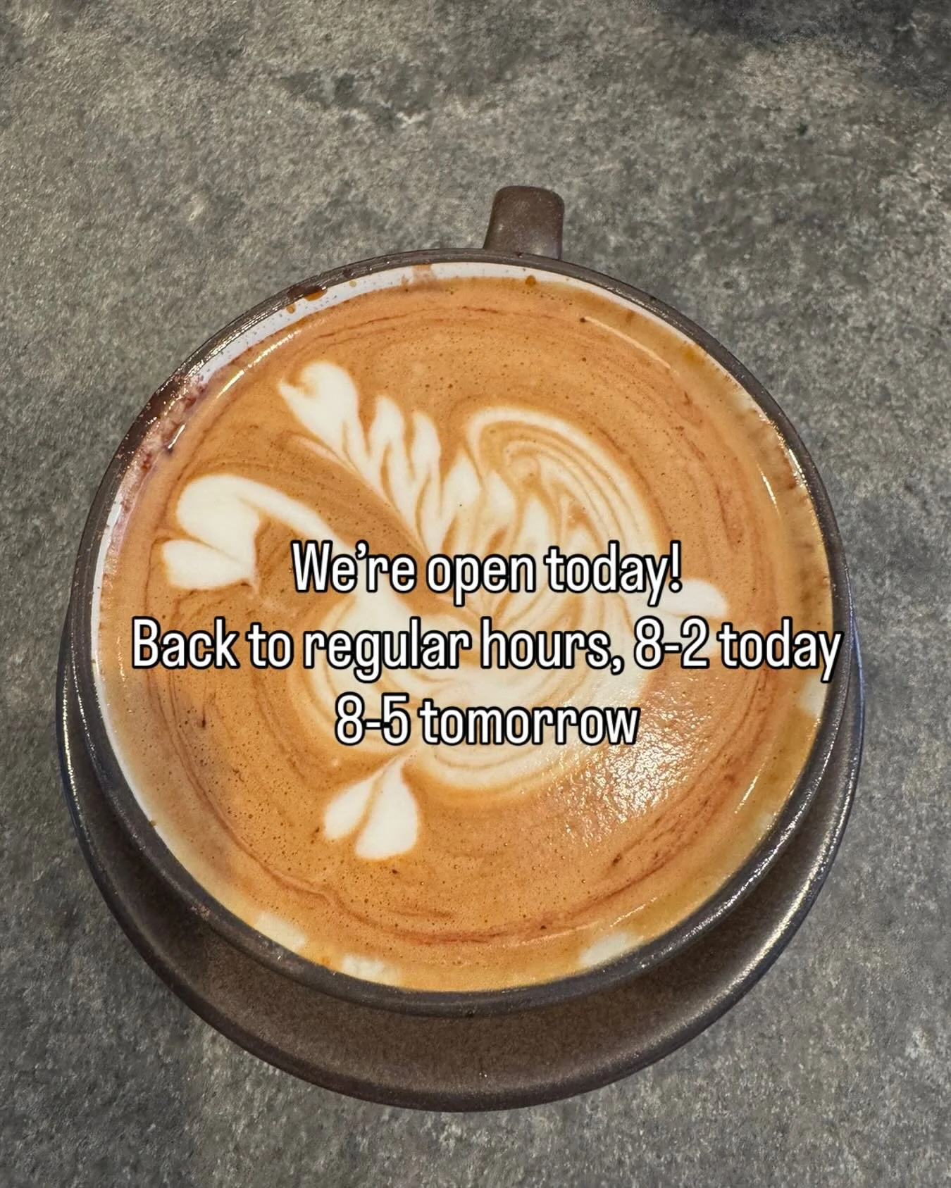 Hot coffee, toasty snacks and a plowed parking lot!  Stop by to refuel. 
#frederickmd
#CozyCafe
#WarmUpWithUs
#ColdOutsideCozyInside
#WinterWarmup
#SnowDayCoffee
#CoffeeAndSnow
#WinterCoffee
#HotCoffee
#LatteWeather