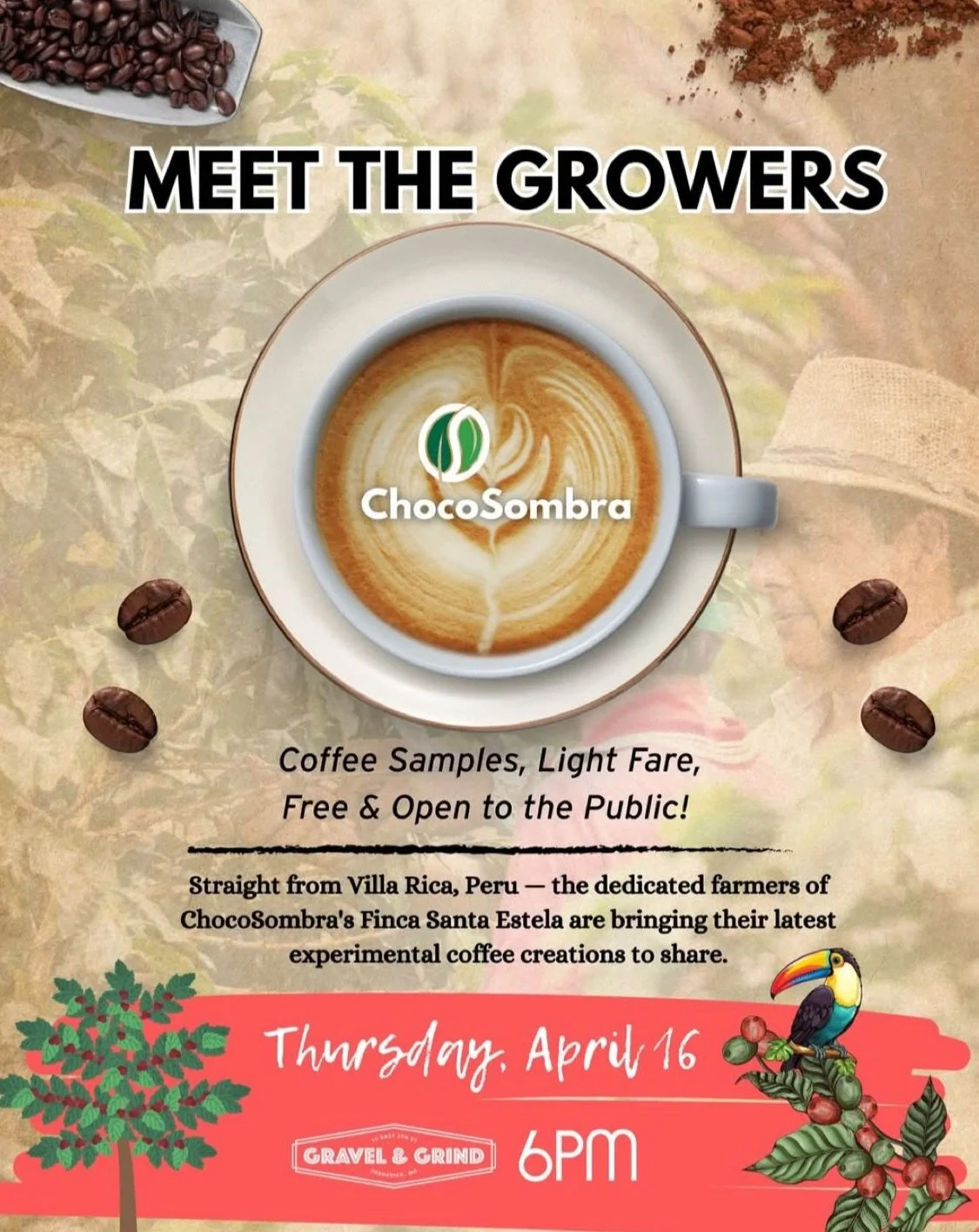 We are so excited to be hosting the folks from @fincasantaestela &amp; @chocosombra for our event this Thursday, 4/16 @ 6pm.  This will be a wonderful opportunity to meet the people that have a hand in creating and sourcing the coffee you enjoy every