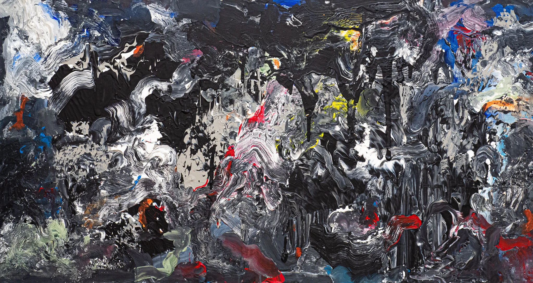 CLUMPS Juicy Series Acrylic &amp; Gesso on Canvas 48” x 24”2019