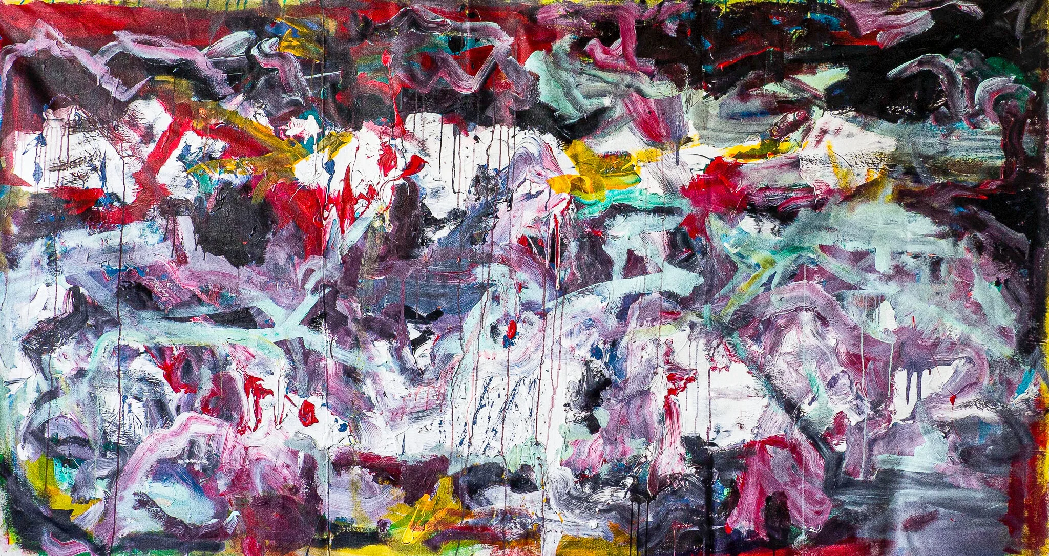 JUICY Berlin Series Acrylic &amp; Gesso on Canvas 103” x 55” 2019