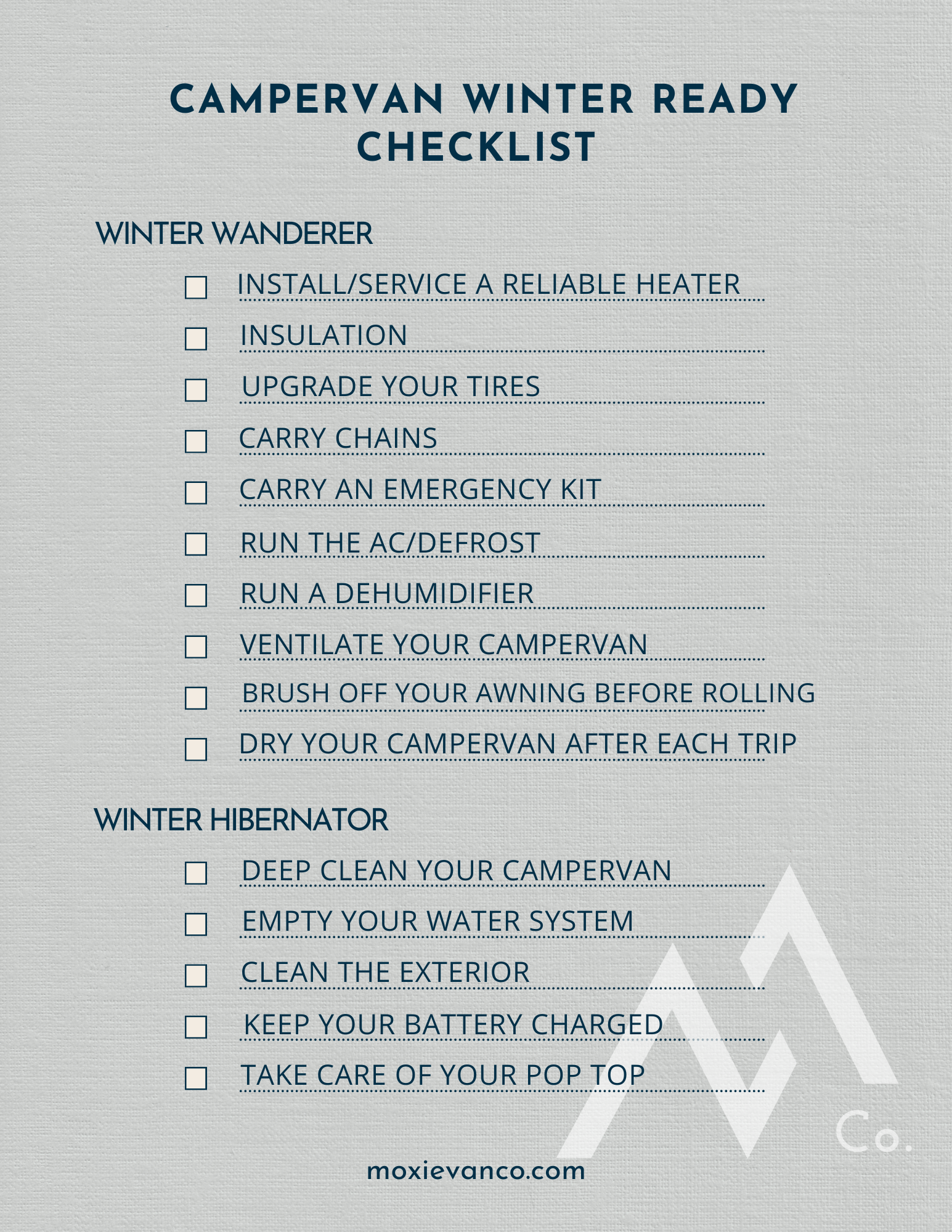 How To Winterize Your Campervan – Moxie Van Co