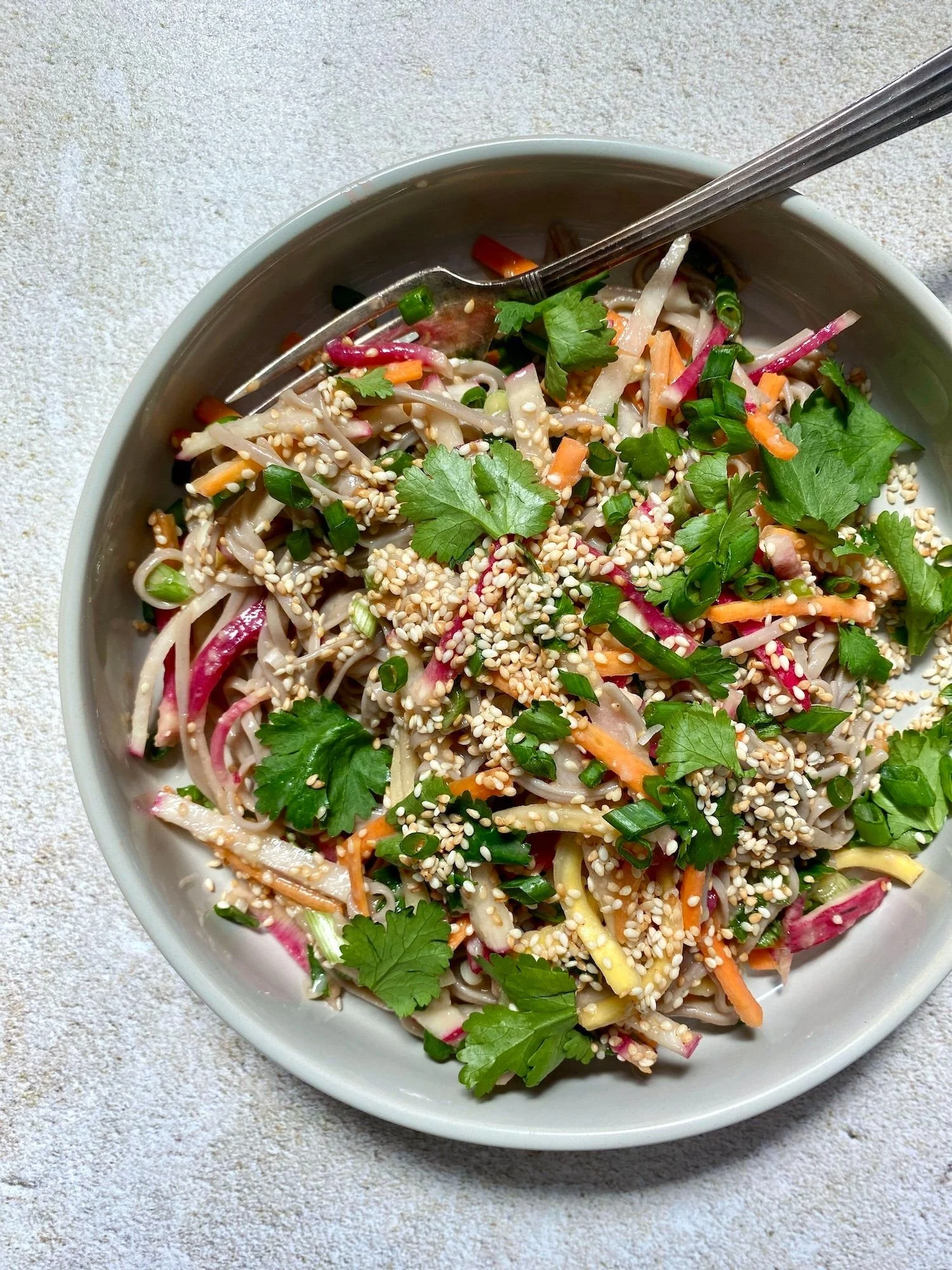 Cold Noodle Salad with Miso, Garlic, Ginger, and Toasted Sesame
