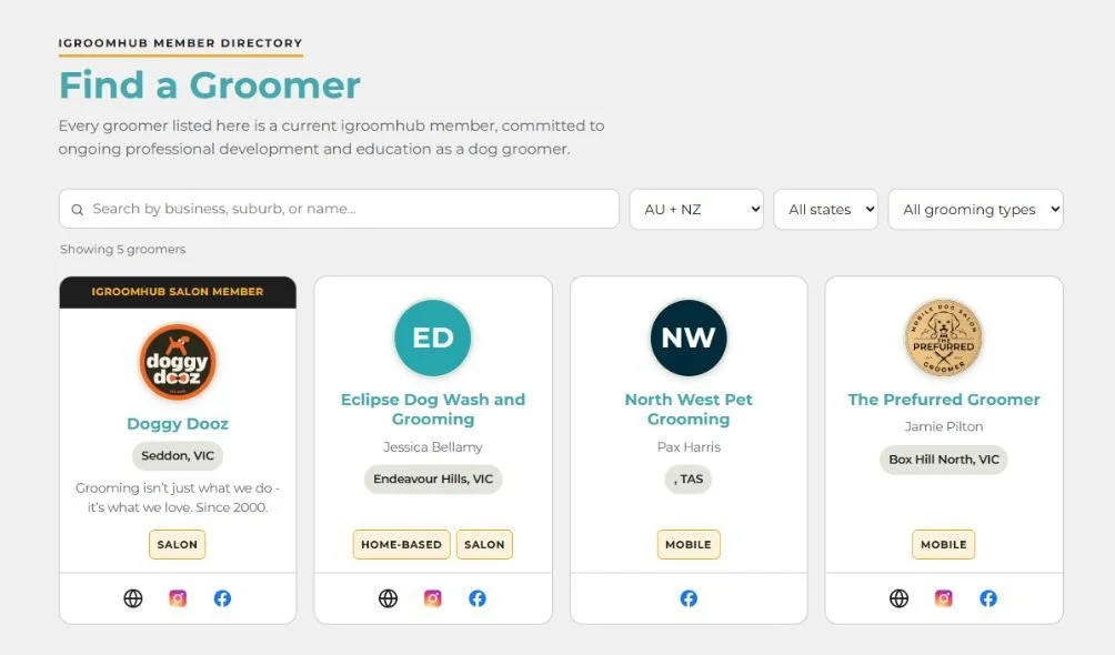 Get Listed on our Find a Groomer page