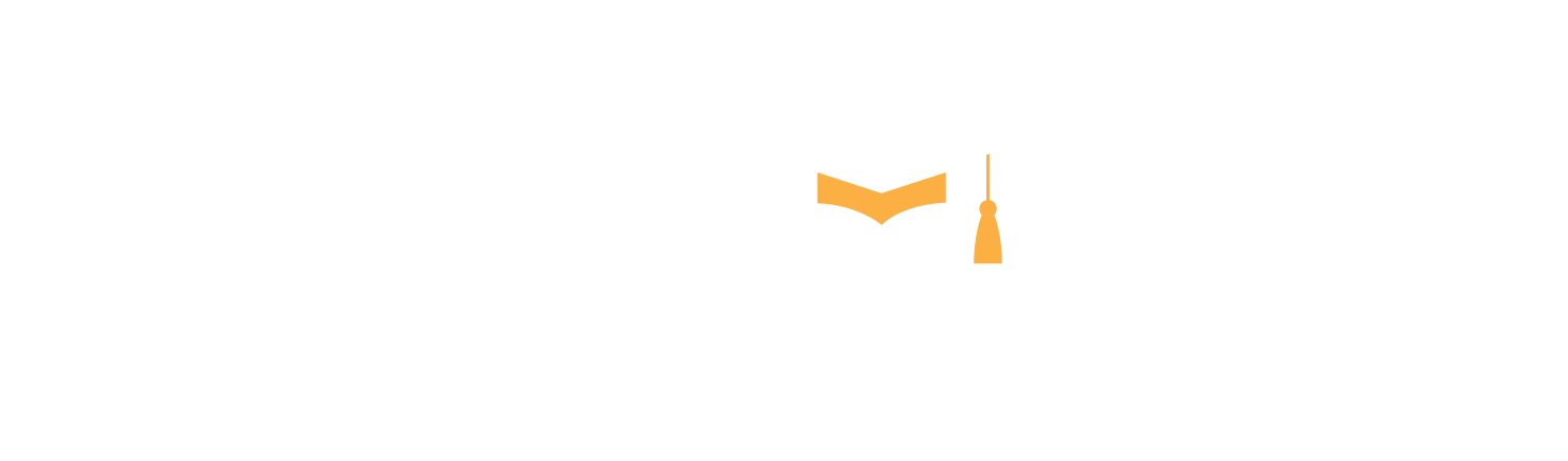 Logo with the word 'igroomhub' in white text, featuring a graduation cap with a tassel above the letter 'o'.