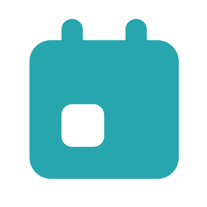 Icon of a blue backpack with two straps on top and a square shape with a handle.