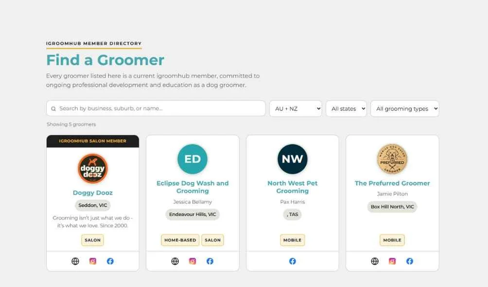 Get Listed on our Find a Groomer page