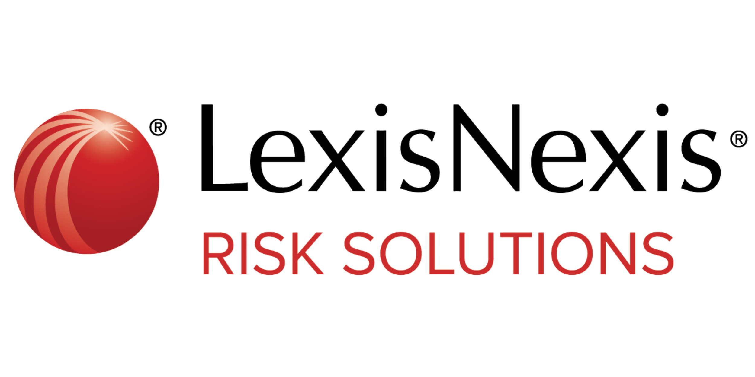 LexisNexis Risk Solutions logo with a red spherical icon featuring gold streaks.