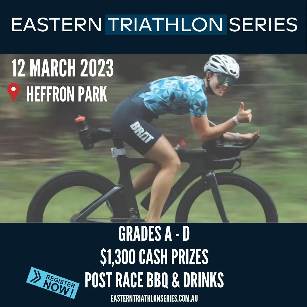 The first race of the Eastern Triathlon series 2023 is on 12th March! Taking place at Heffron Park, this year we introduce categories A - D increasing the prize pot to $1,300!

All levels welcome, regos are open now!

https://www.bratclub.com.au/east