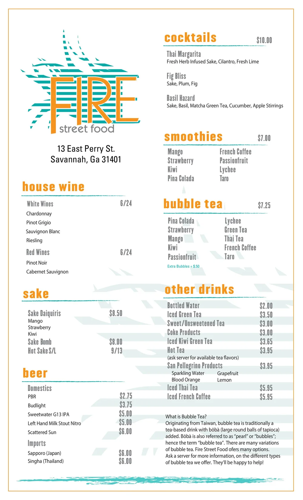 Menu Simple Fire Fire Street Food