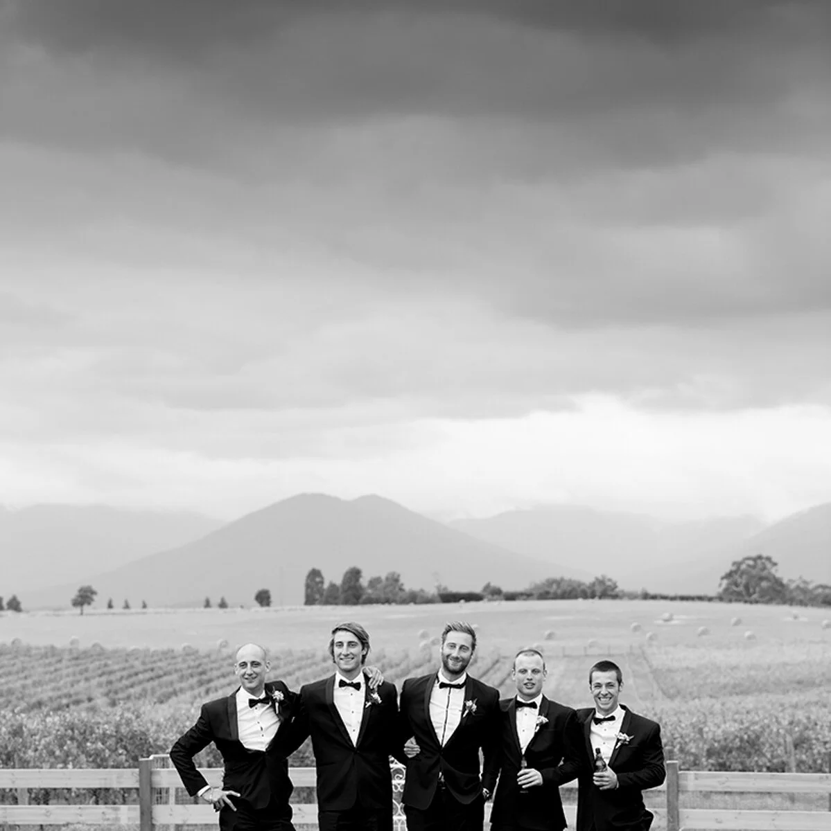 Simon and his Groomsmen at Zomzo, Yarra Valley
