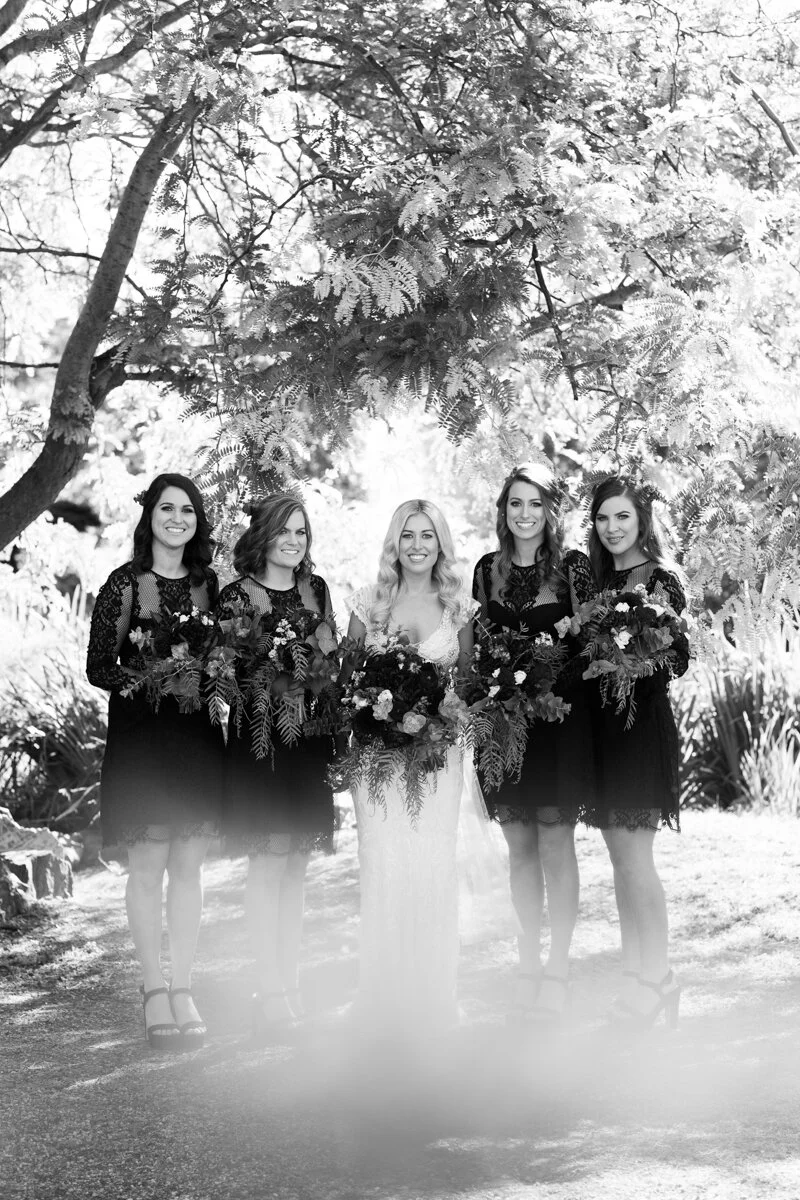 Courtney and her bridesmaids, Yarra Valley