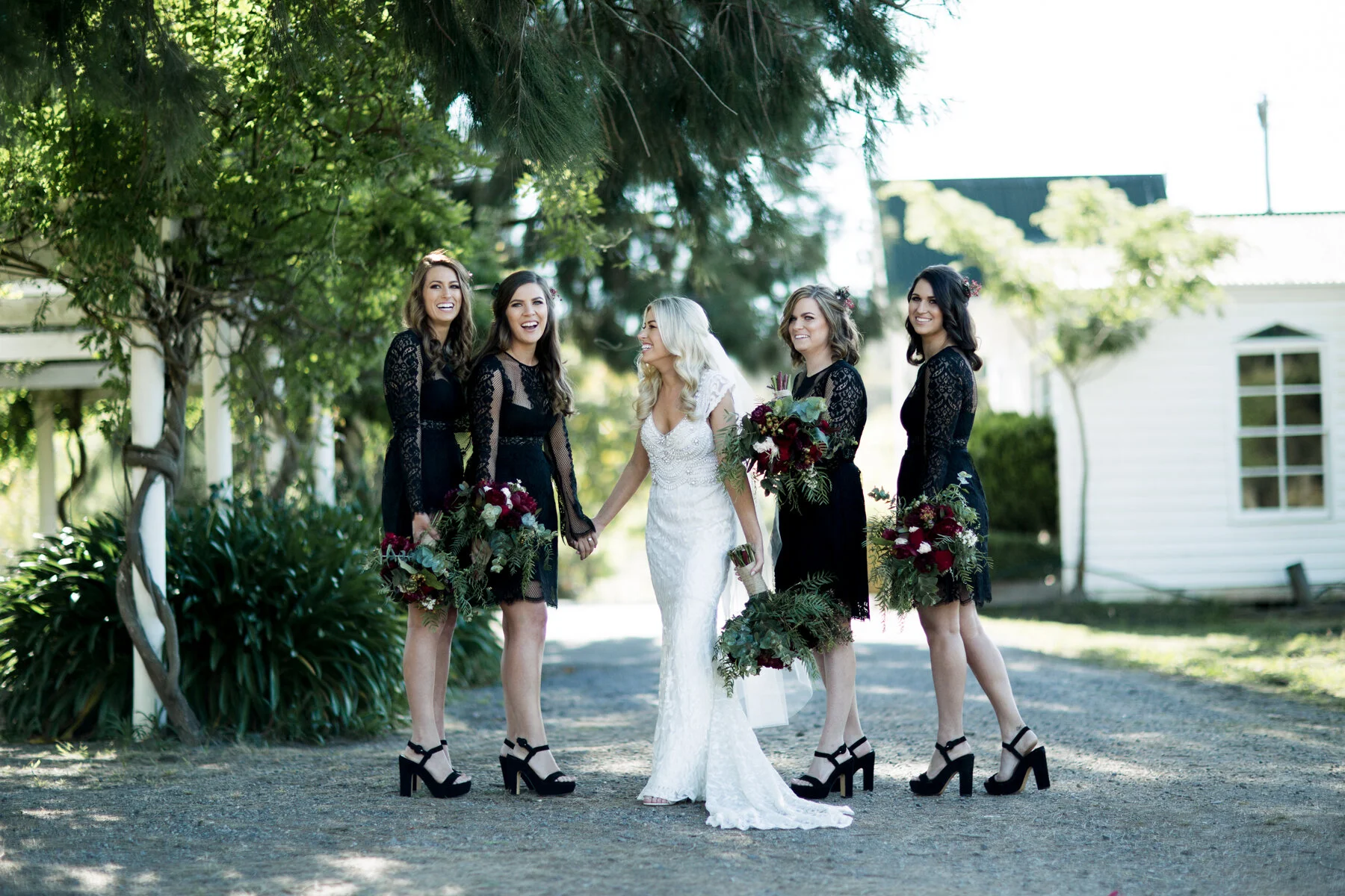 Courtney and her bridesmaids in the Yarra Valley