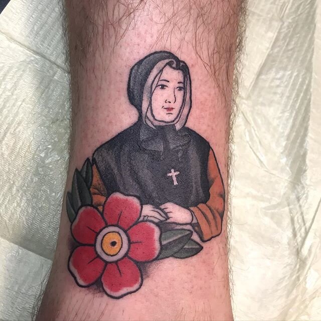 Saint Marguerite d'Youville, founder of the Order of Sisters of Charity of Montreal .
.
.
.
.
.
#tats #tatt #tatts #tatted #tattoo #tattoos #tattooed #tattooedlife #tattooedlifestyle #ink #inked #inkedup #inkedlife #inkedlifestyle #tattooartist #tatt
