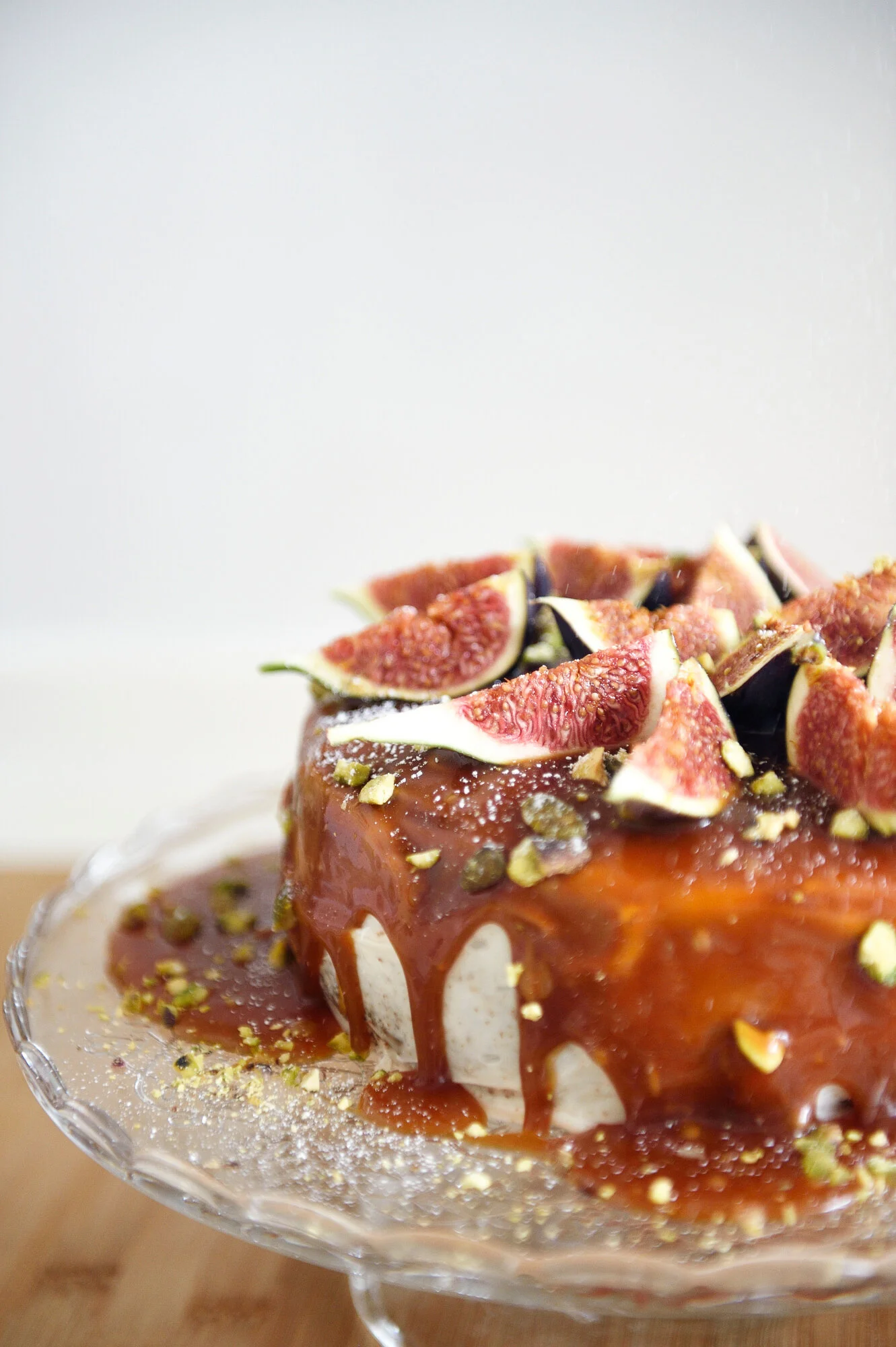 Salted Caramel Fig Vanilla Cake 