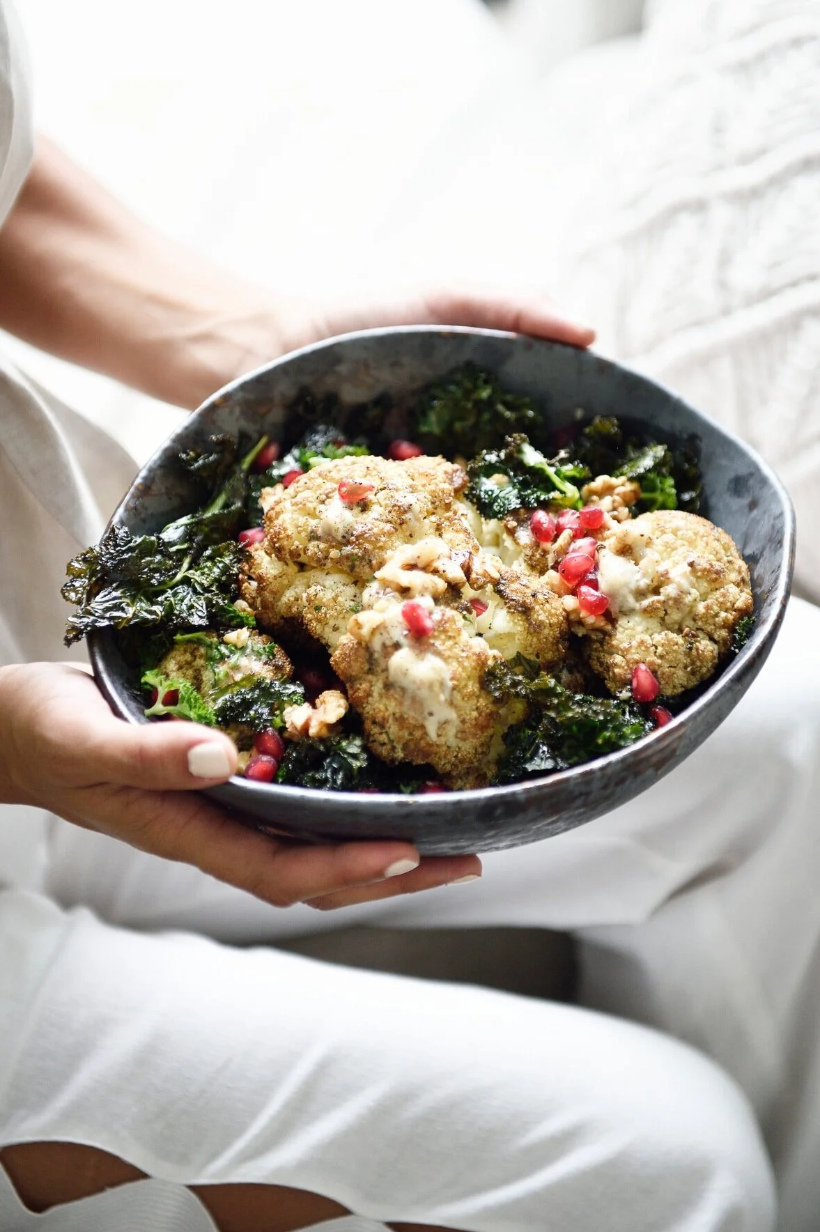 Za'atar Cauliflower with Kale Chips
