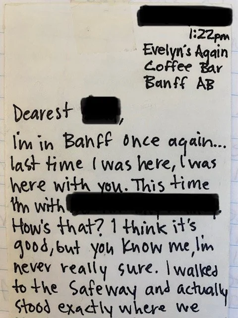 A handwritten letter dated 2005, Banff, Alberta