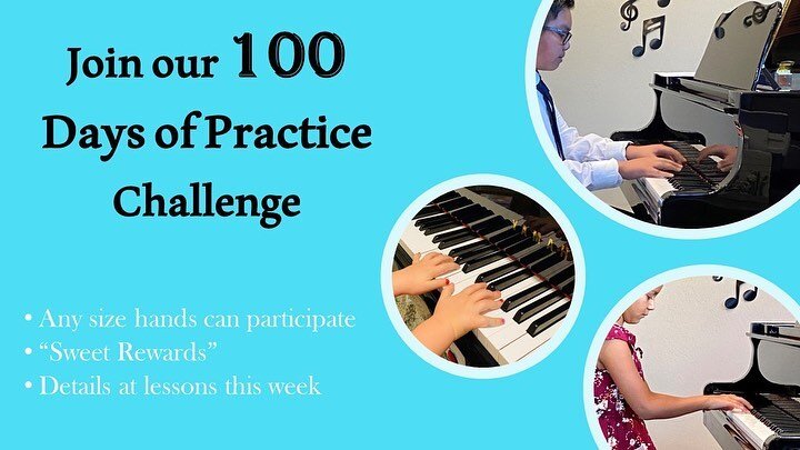 New Challenge starting this week!
Can you imagine the progress after 100 days of practice?  I can&rsquo;t wait!🎶❤️🎶
Details and rules explained at lessons.
Thanks @cascademethod for the cute pages!!