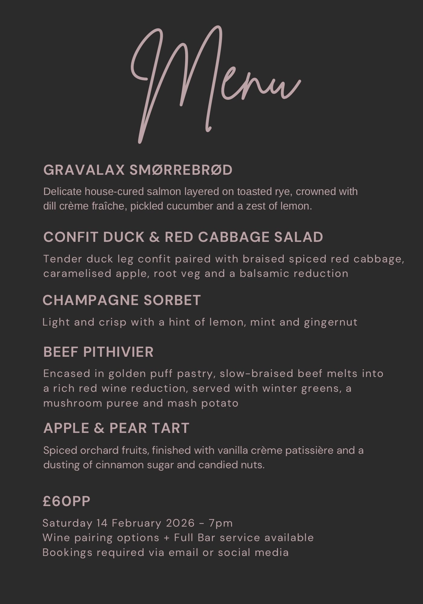 Supper Club Deposit - 14/2/26