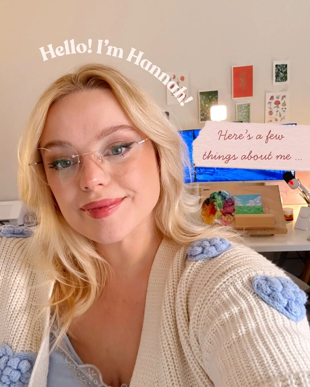 An introduction is long overdue! ✨ Hi I&rsquo;m Hannah! Here are a few slides about me and the work I create! 

🎨 I&rsquo;m a traditional artist and content creator, I paint colourful whimsical illustrations with gouache paint from my art studio whi