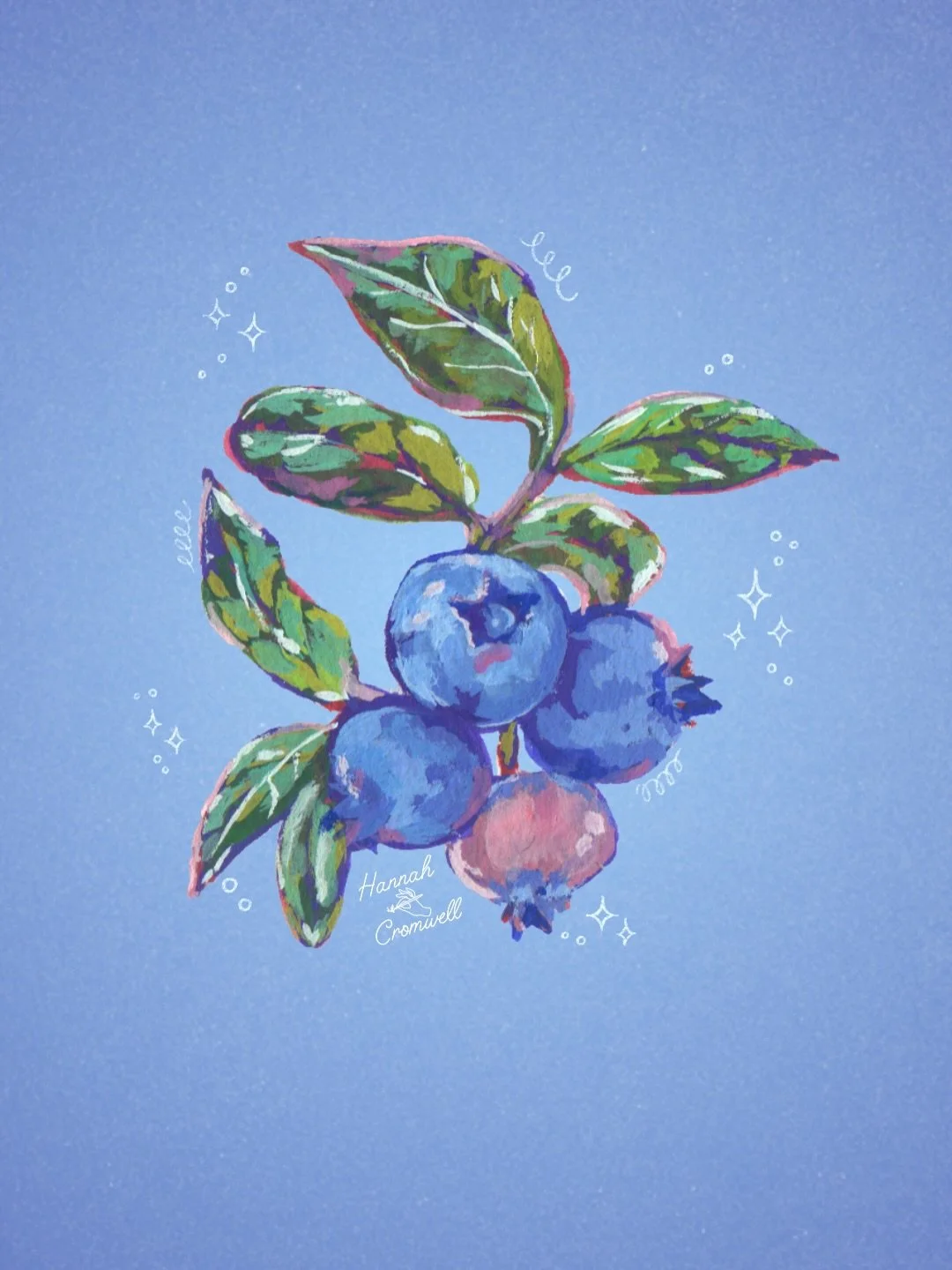 Blueberries &amp; forget-me-nots 🥹🫐🍃✨
Painted with @holbein_art Artists gouache 🎨

These are the December wallpapers for all my wonderful subscribers over on twitch! If you haven&rsquo;t got yours yet they&rsquo;re in the subbie channels over on 