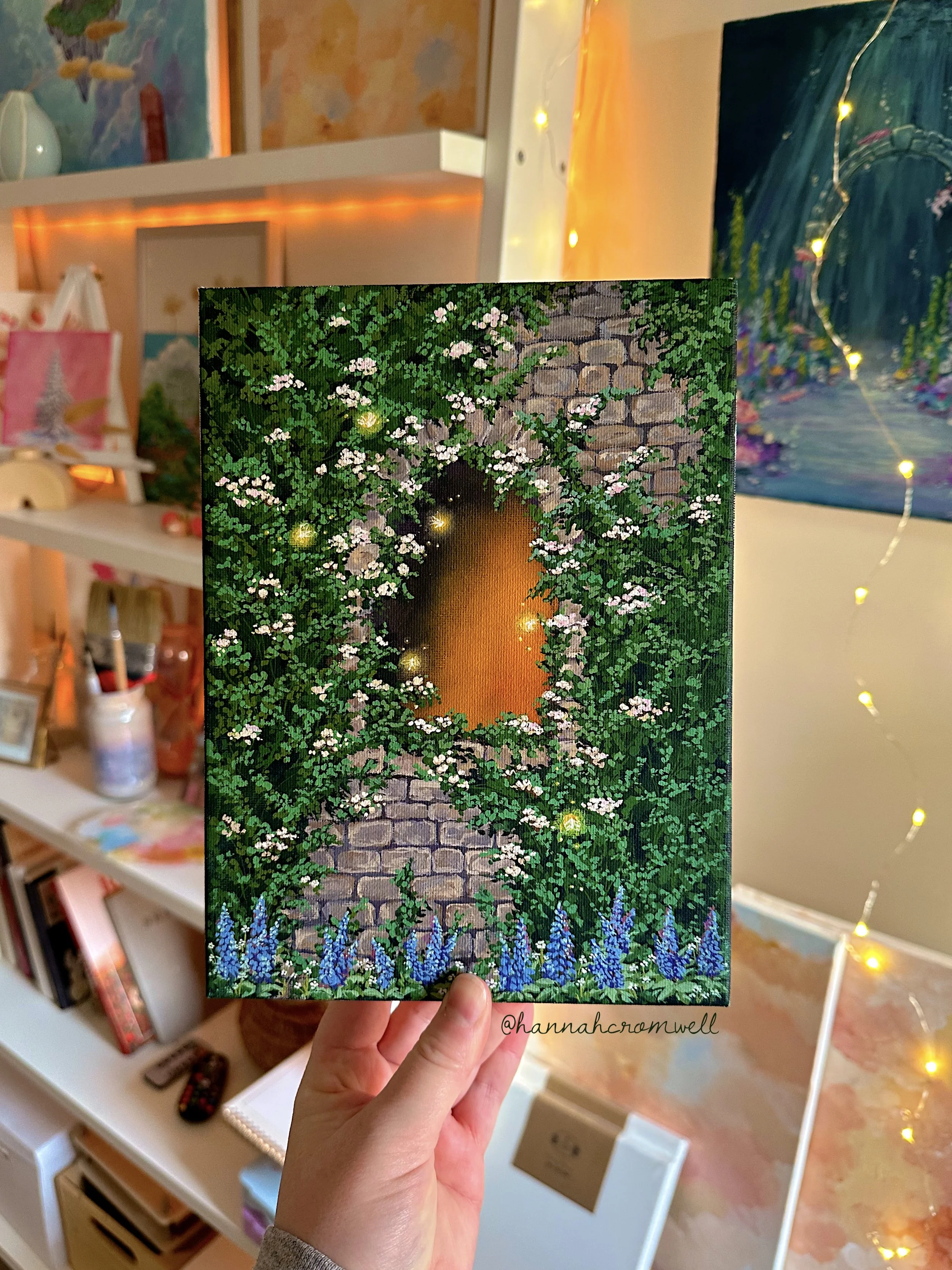 Through The Window Canvas Art, Painted in Traditional Gouache 