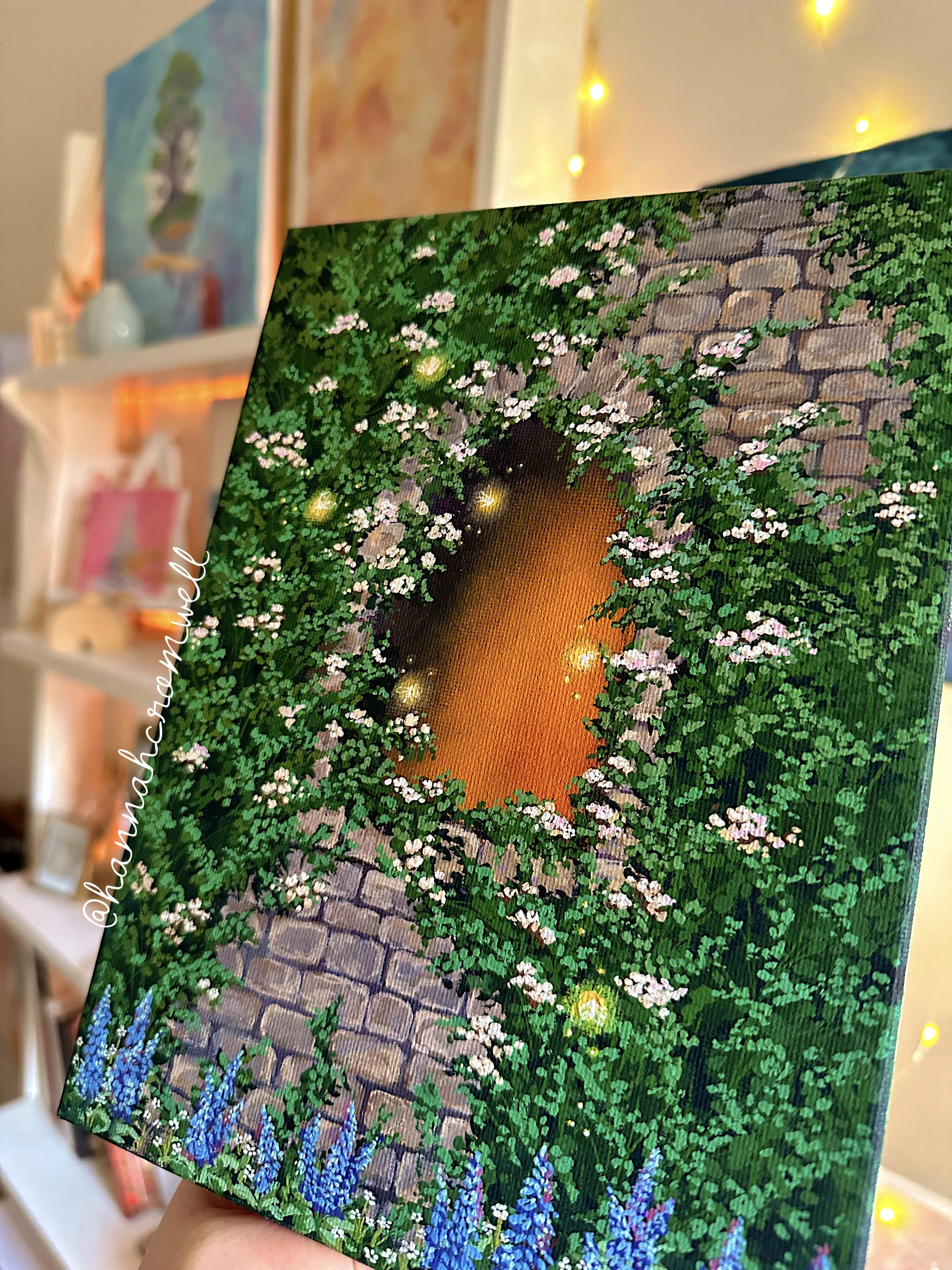 Through The Window Canvas Art, Painted in Traditional Gouache 