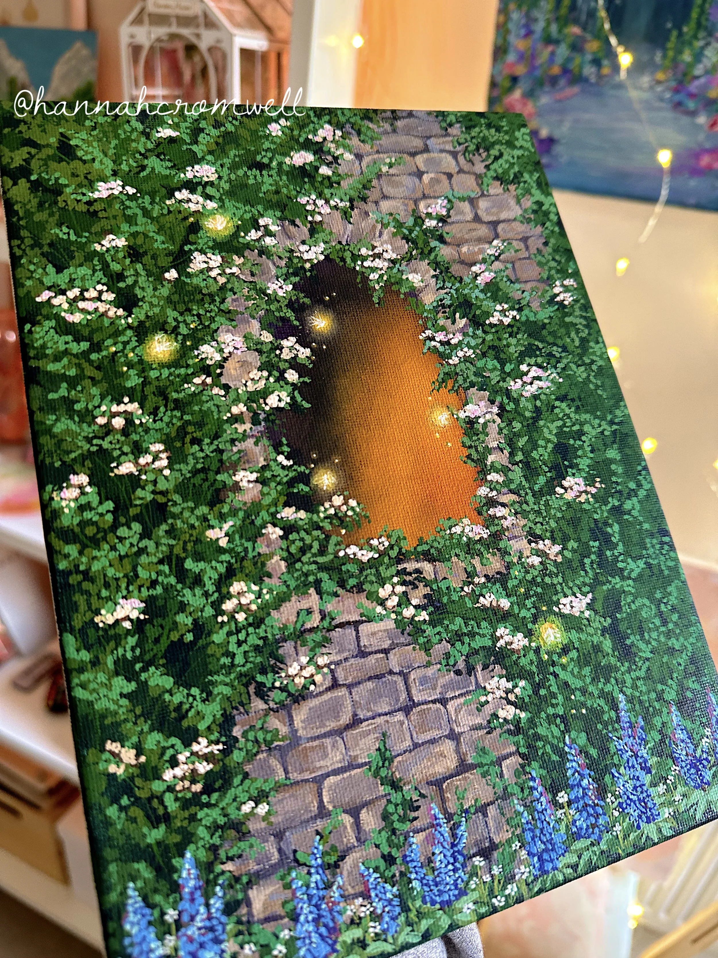 Through The Window Canvas Art, Painted in Traditional Gouache 
