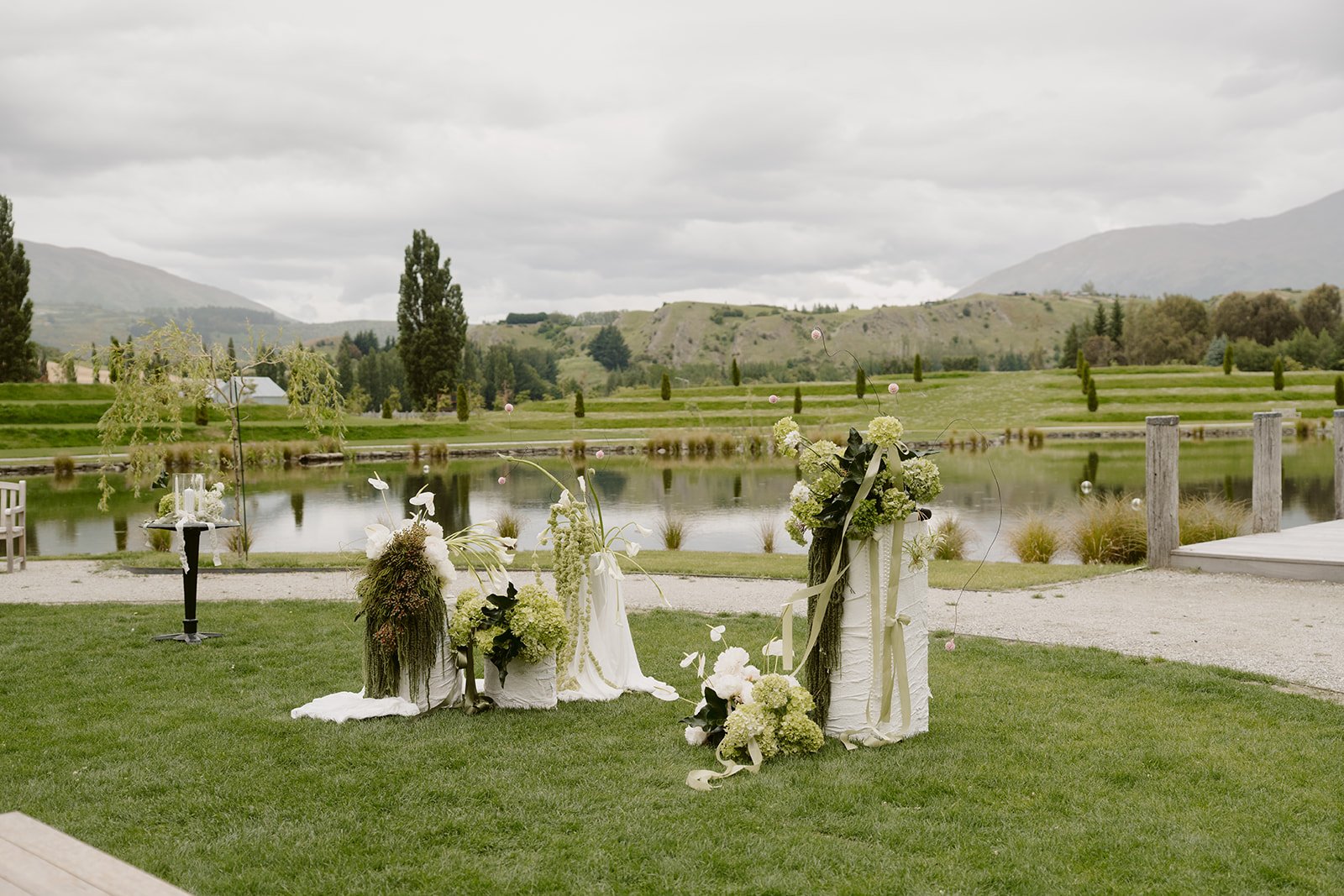 Ayrburn wedding ceremony at The Pond in Queenstown