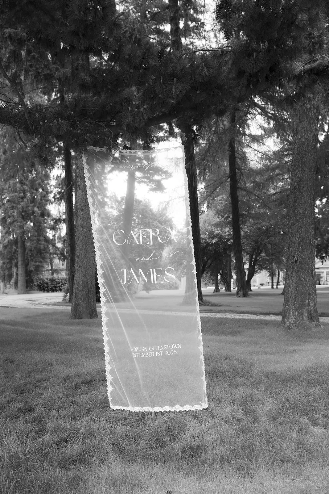 Modern sculptural wedding ceremony styling at Ayrburn The Pond Queenstown