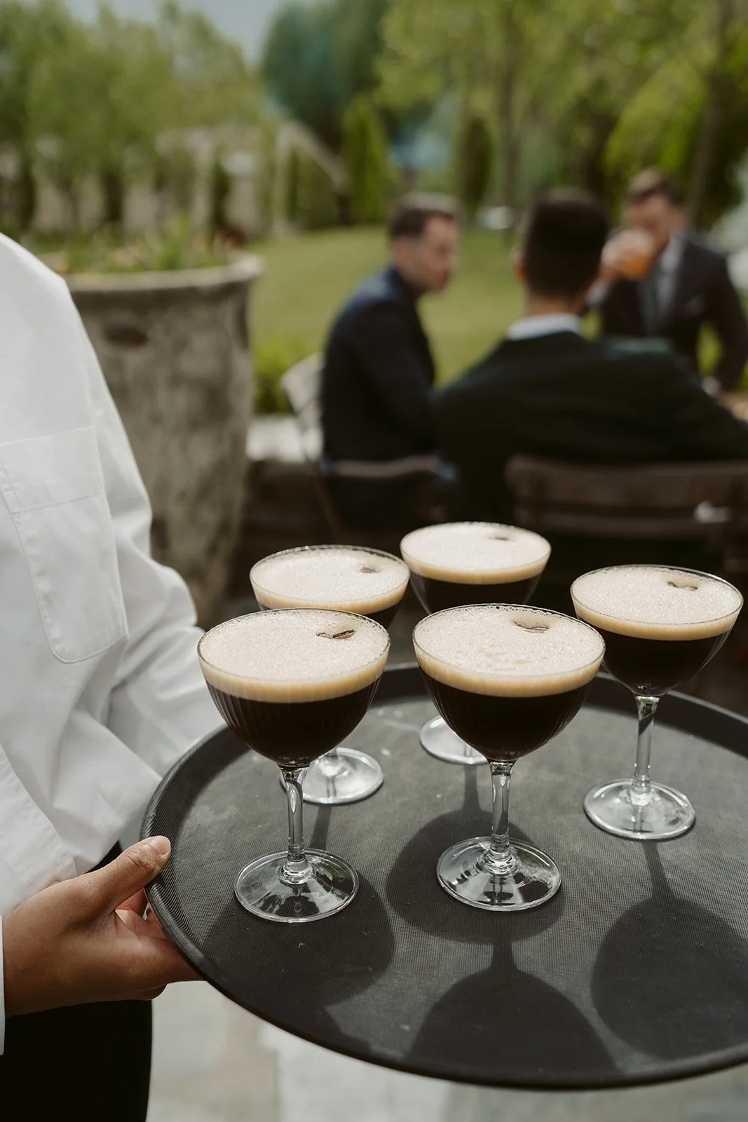 Cocktails served during Ayrburn wedding cocktail hour Queenstown