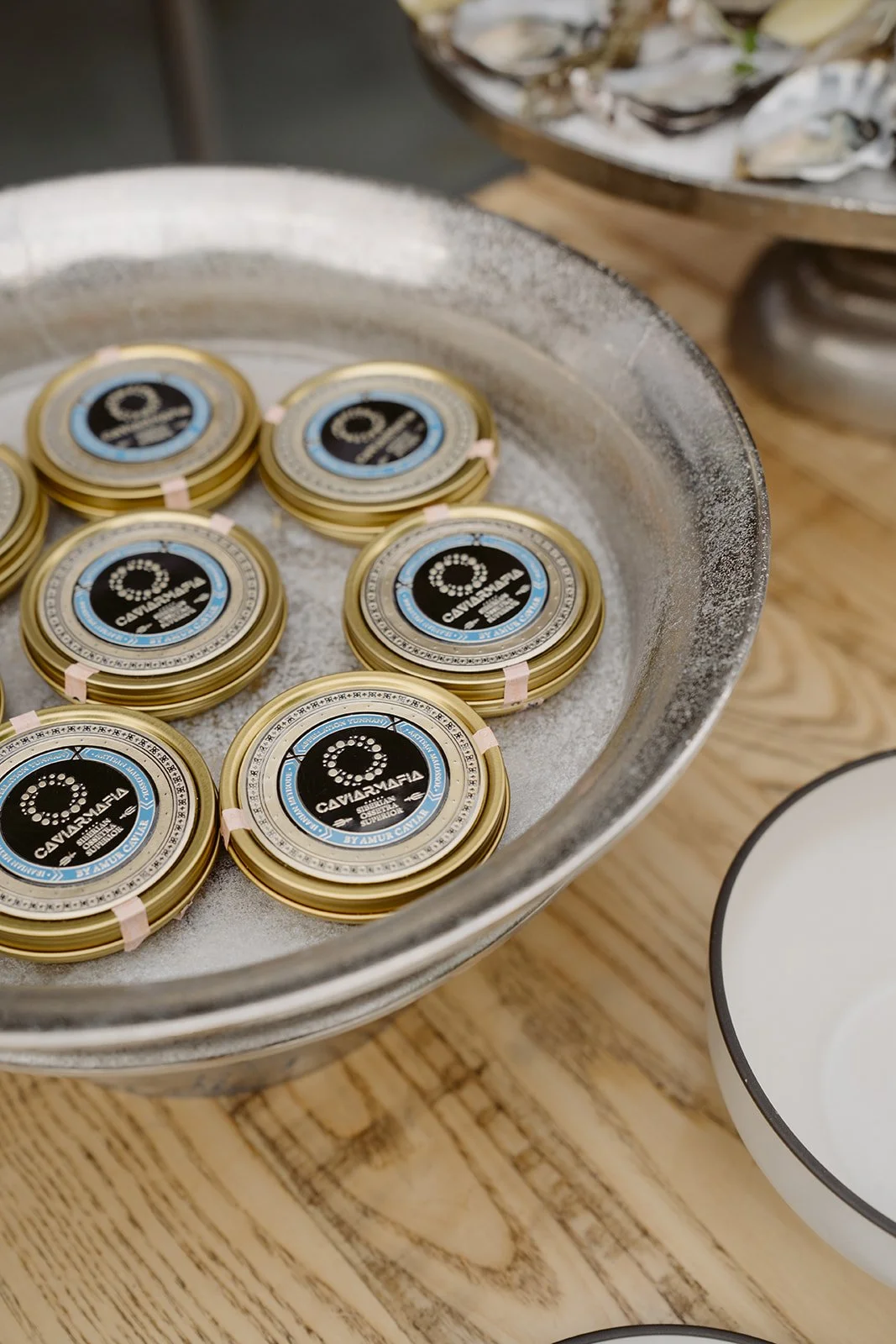 Caviar station during luxury Queenstown wedding reception