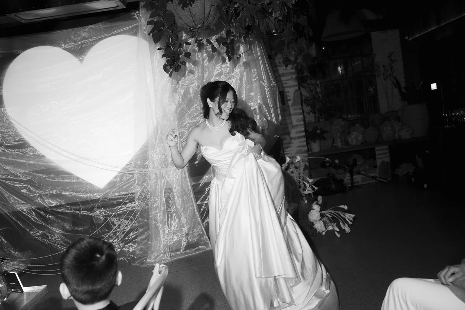 A bride dancing at her reception at Ayrburn Queenstown