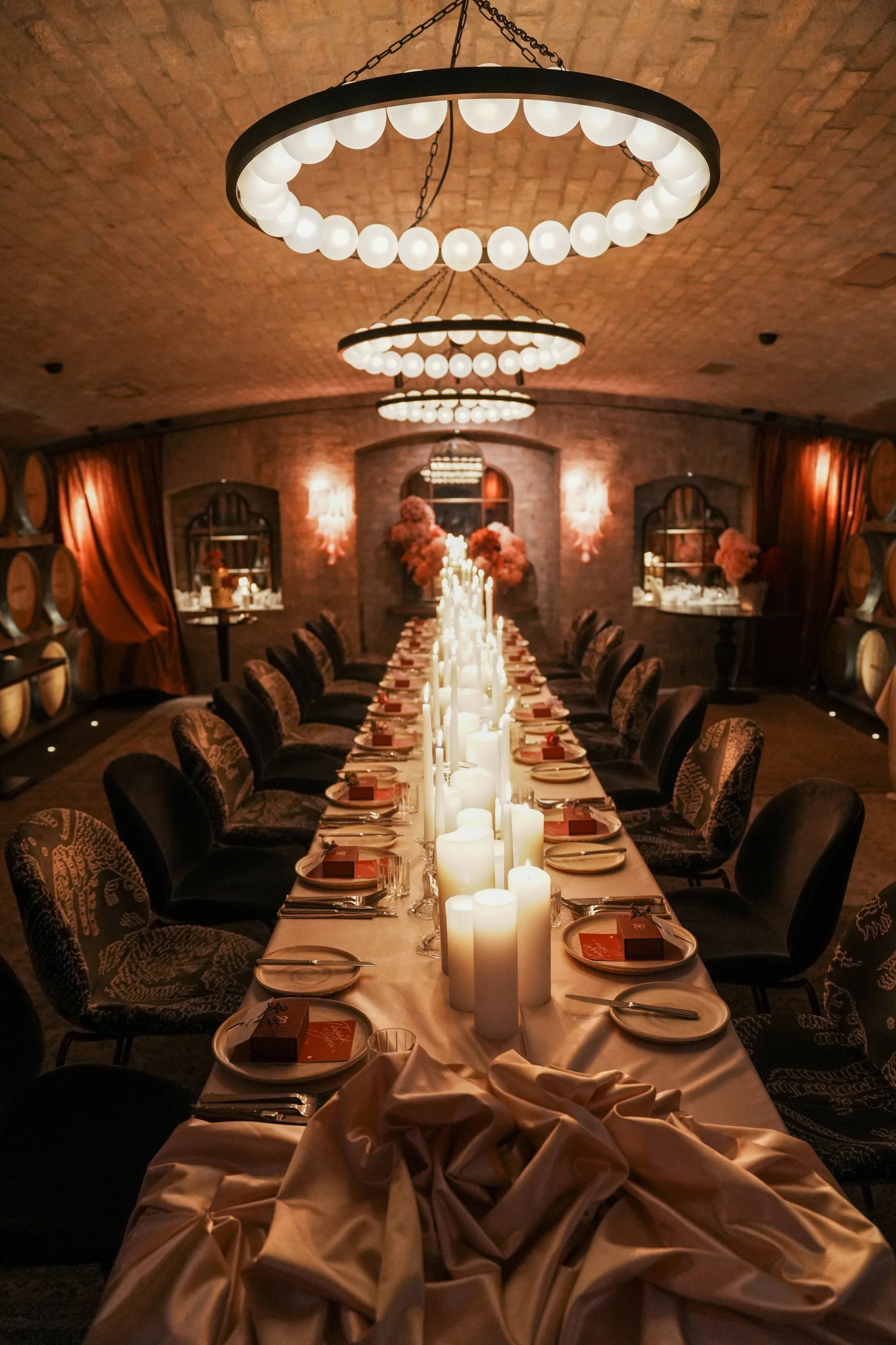 A gorgeous wedding reception at the Barrel Room of Ayrburn, Queenstown