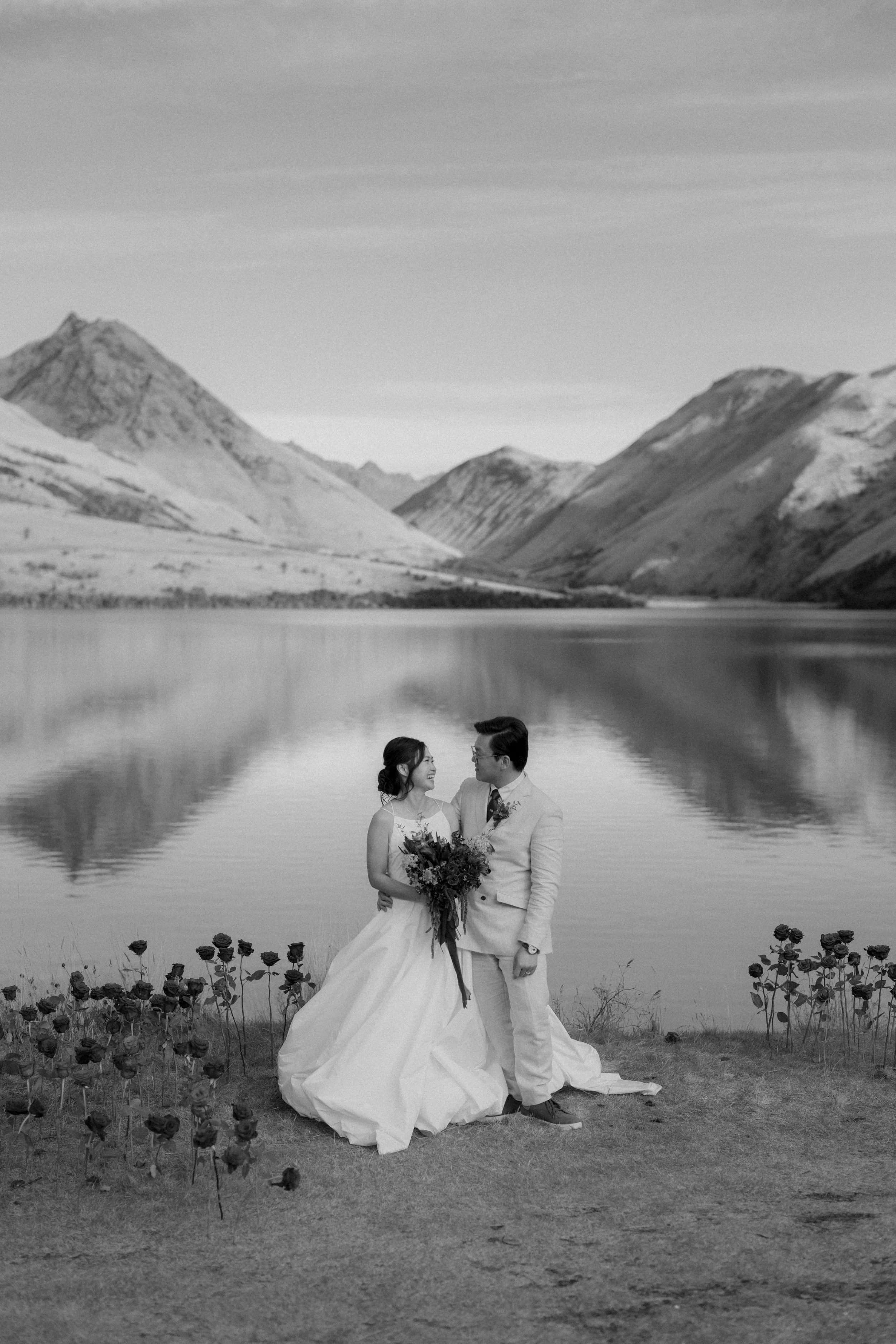 Moke lake has the perfect reflection for a wedding ceremony