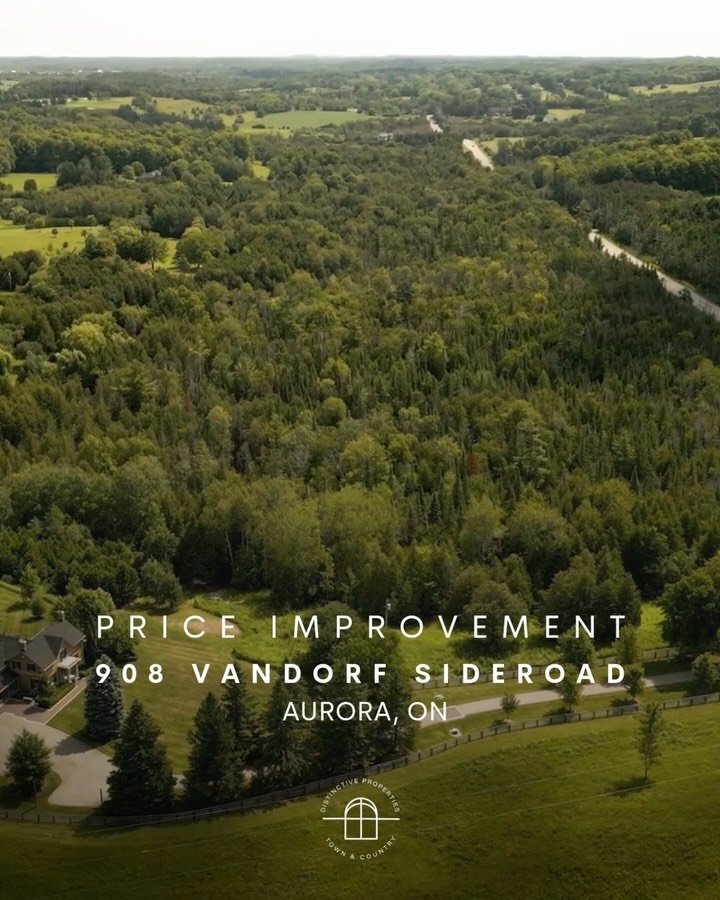 Town &amp; Country at its finest✨

Price Improvement: Green Acres Farm 🌲908 Vandorf Sideroad, Aurora, ON📍

This private 12 acre estate sits on one of Aurora&rsquo;s last remaining large acreage properties and is offered at a price that represents o