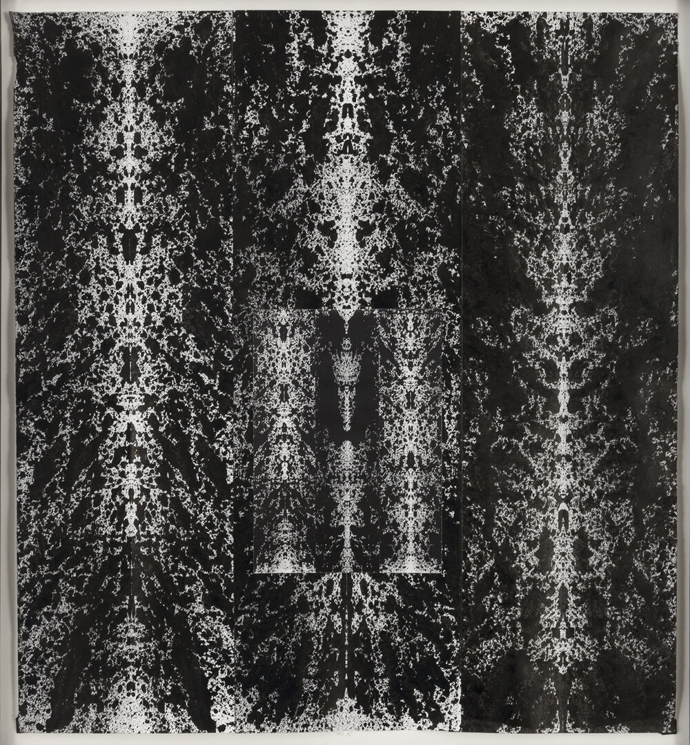 Bruce Conner, INKBLOT DRAWING (5/13/93), 1993, Pelikan ink and YES glue with photocopy 23 1/16 x 21 7/16 in. (58.6 x 54.5 cm). Photo: Steven Probert © 2020 Conner Family Trust, San Francisco / Artists Rights Society (ARS). Courtesy Paula Cooper Gallery, New York.