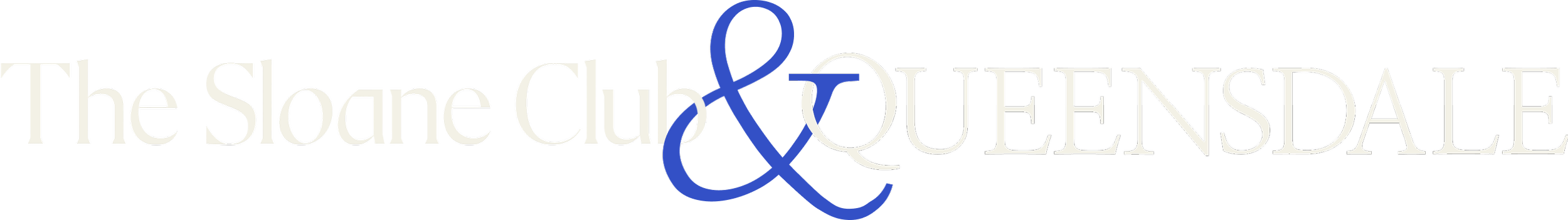 Logo for The Slane Club & Quensdale with stylized text and a decorative ampersand.