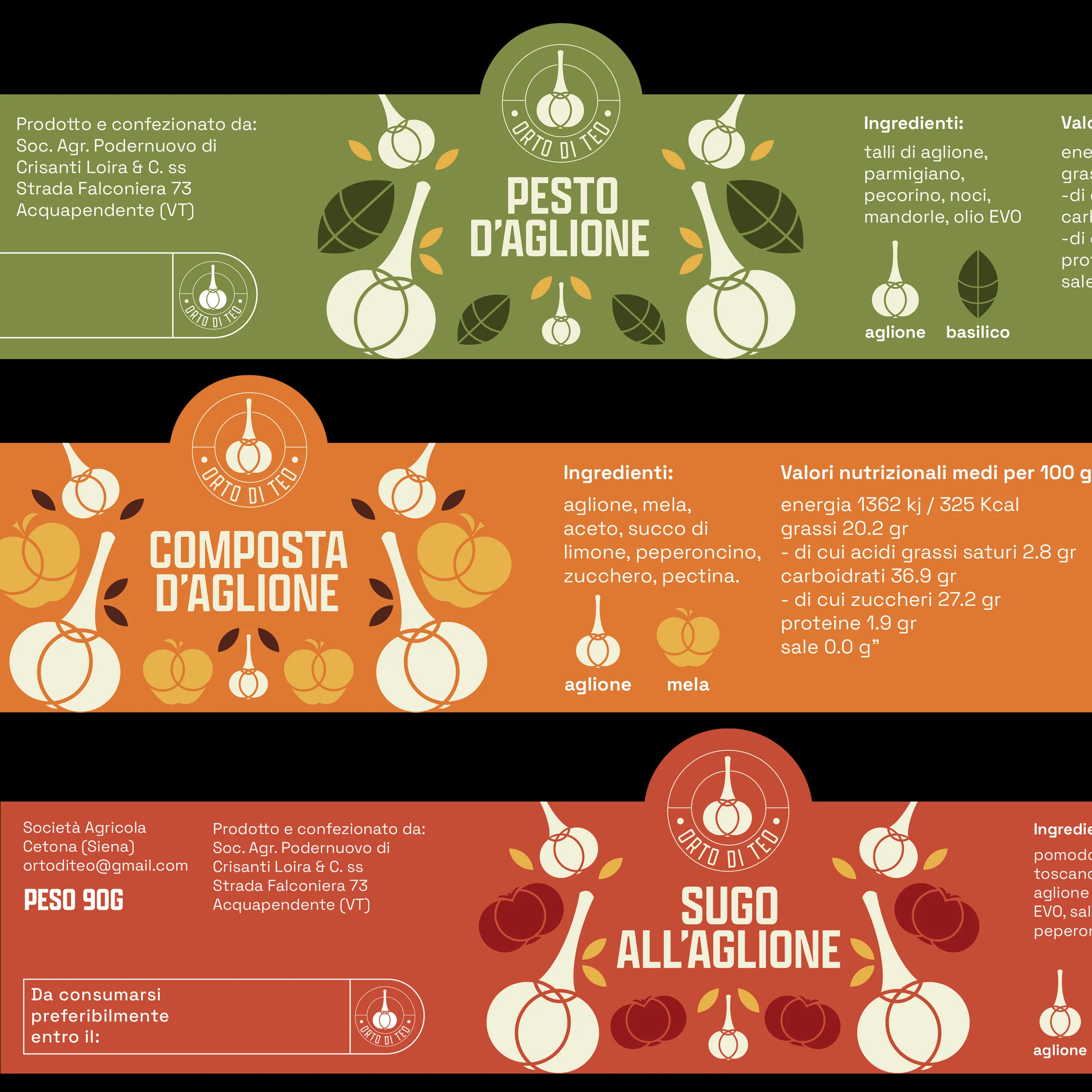 Orto di Teo Rebranding - Labels