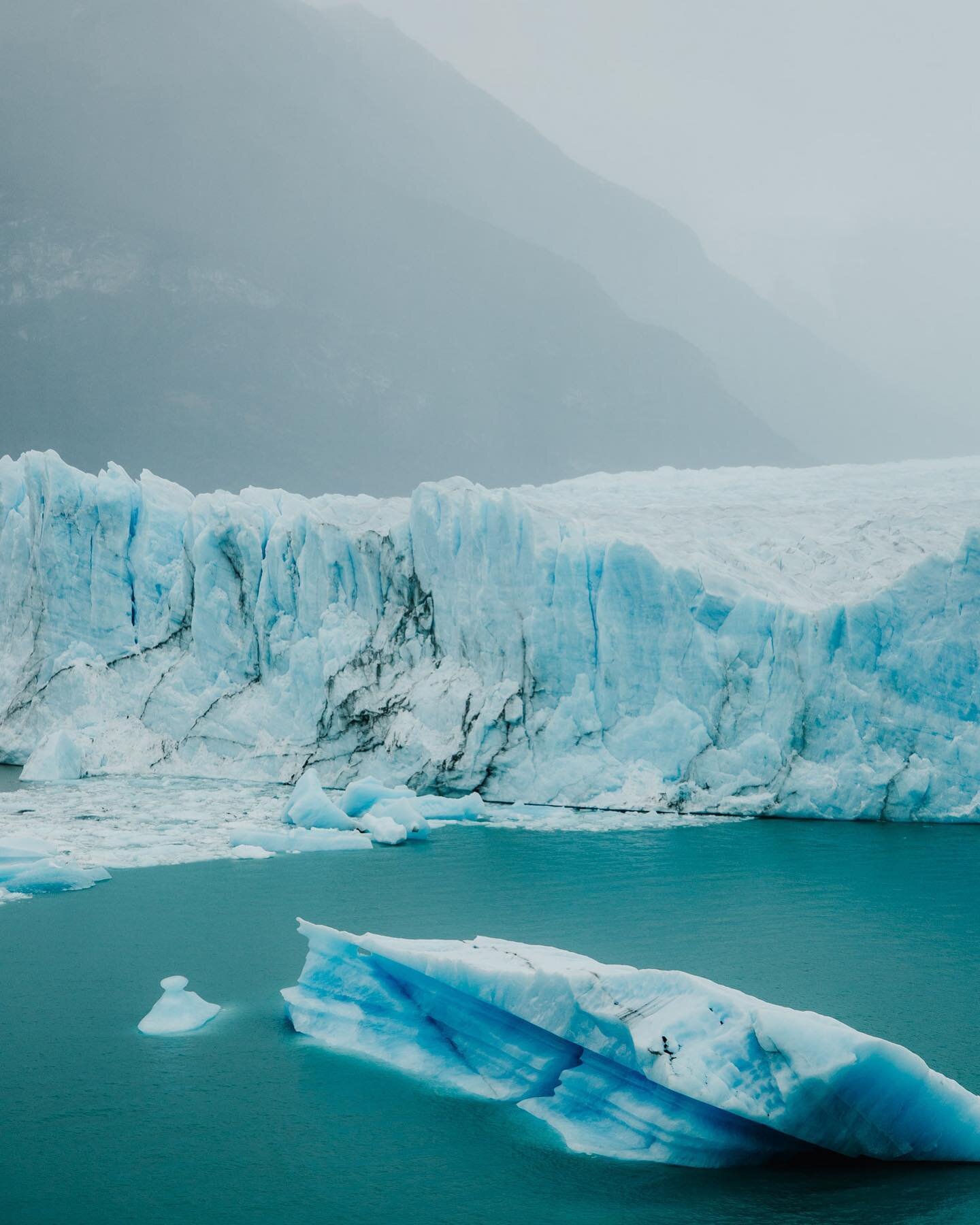 The cloudy weather emphasized the perfect blue tones of the Perito Moreno glacier. The front locally rises up to an impressive seventy meters! ❄️
.
.
.
#patagonia #peritomoreno #glaciersoftheworld #elcalafate