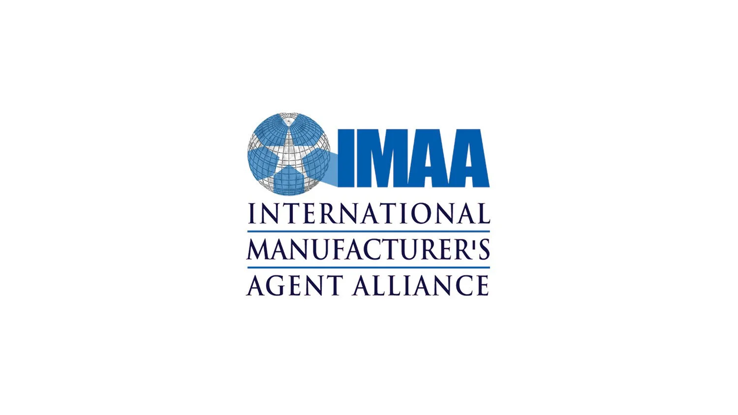 Logo of the International Manufacturer's Agent Alliance (IMAA) featuring a blue and white globe with a star, and text in blue and black.
