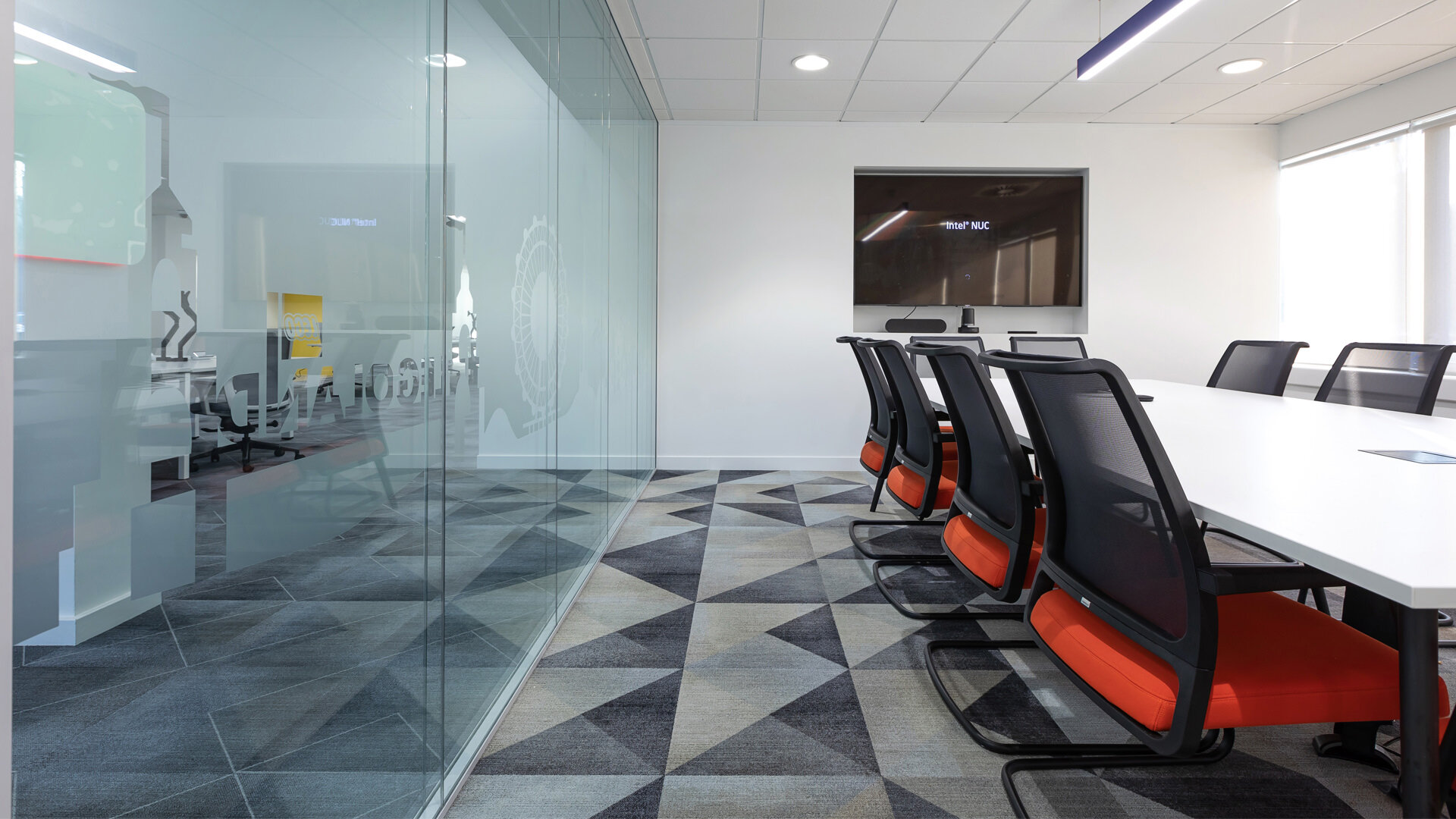 office workplace design meeting room glazing interior boardroom table chair