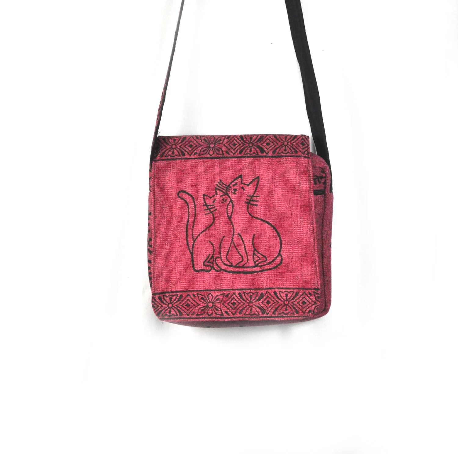 woodblock print cross body bag  Nepal #09